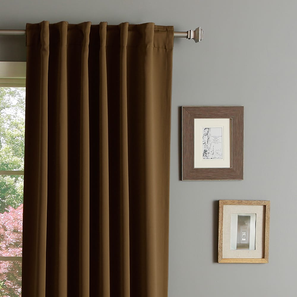 Aurora Home Solid Insulated Thermal Blackout Curtain Panel Pair - 52 x 120