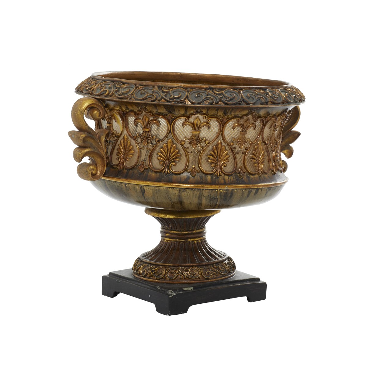 Polystone Ornate Decorative Decorative Bowl - Gold - Roche River Decor