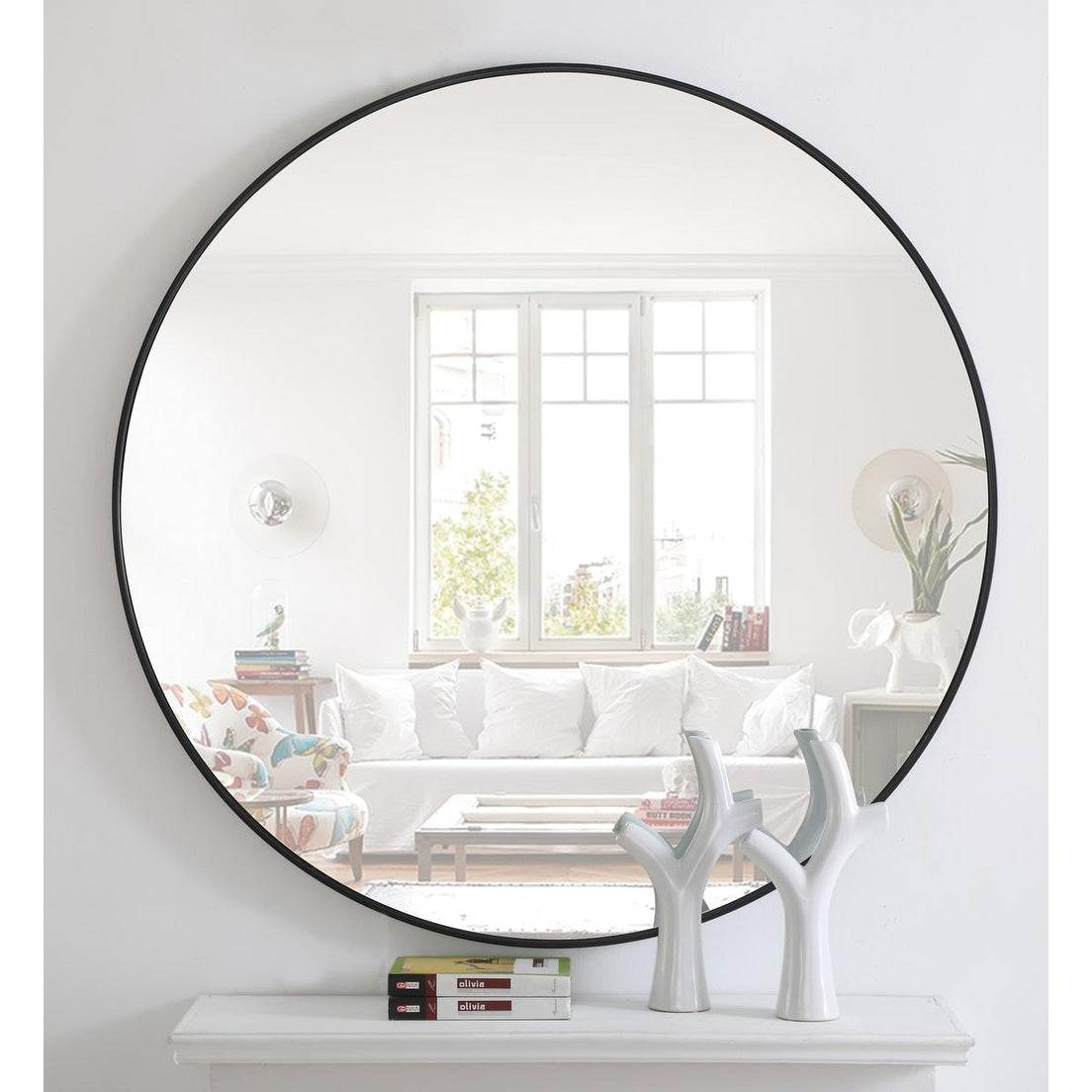 Carson Carrington Labbemala Metal Frame Round Mirror