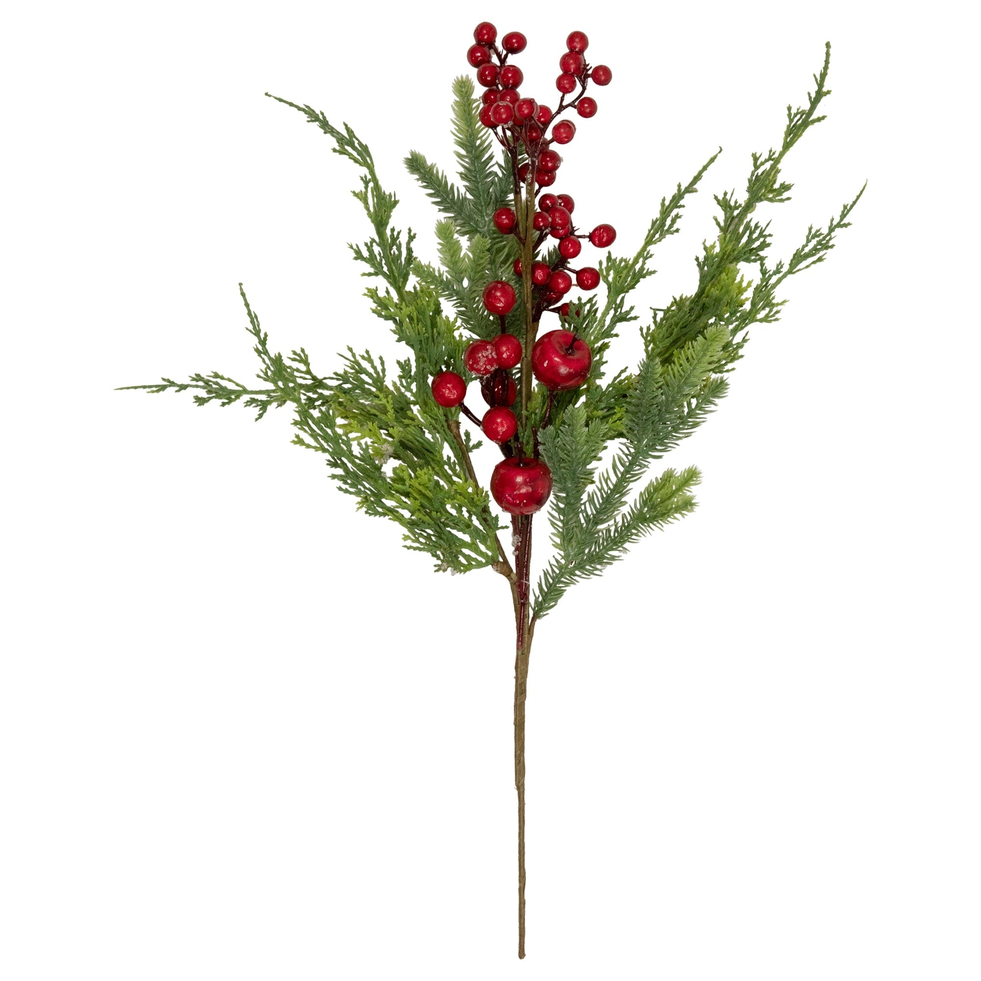 20 Frosted Red Berry Artificial Christmas Branch Spray