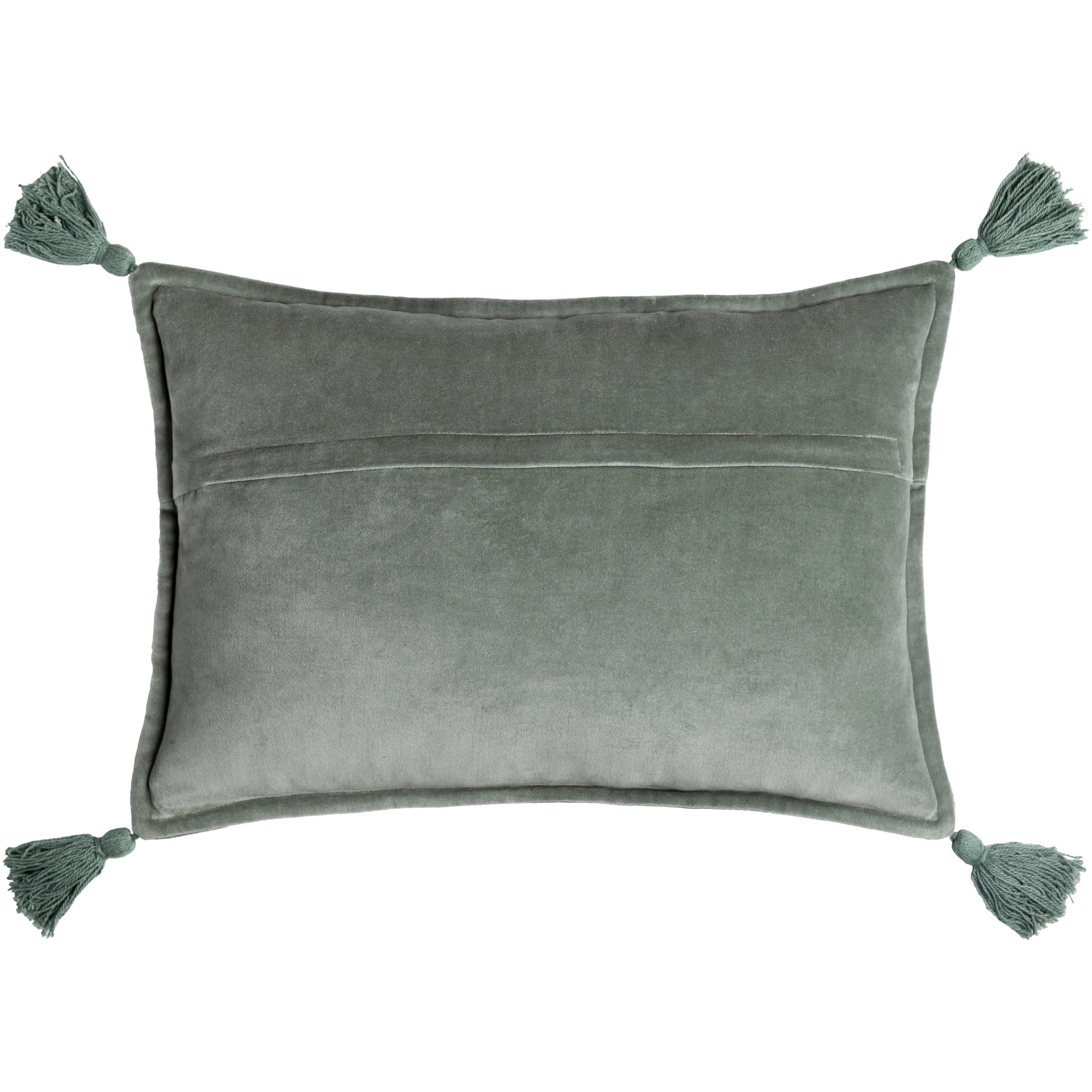 Cassain Velvet Lumbar Pillow with Tassels