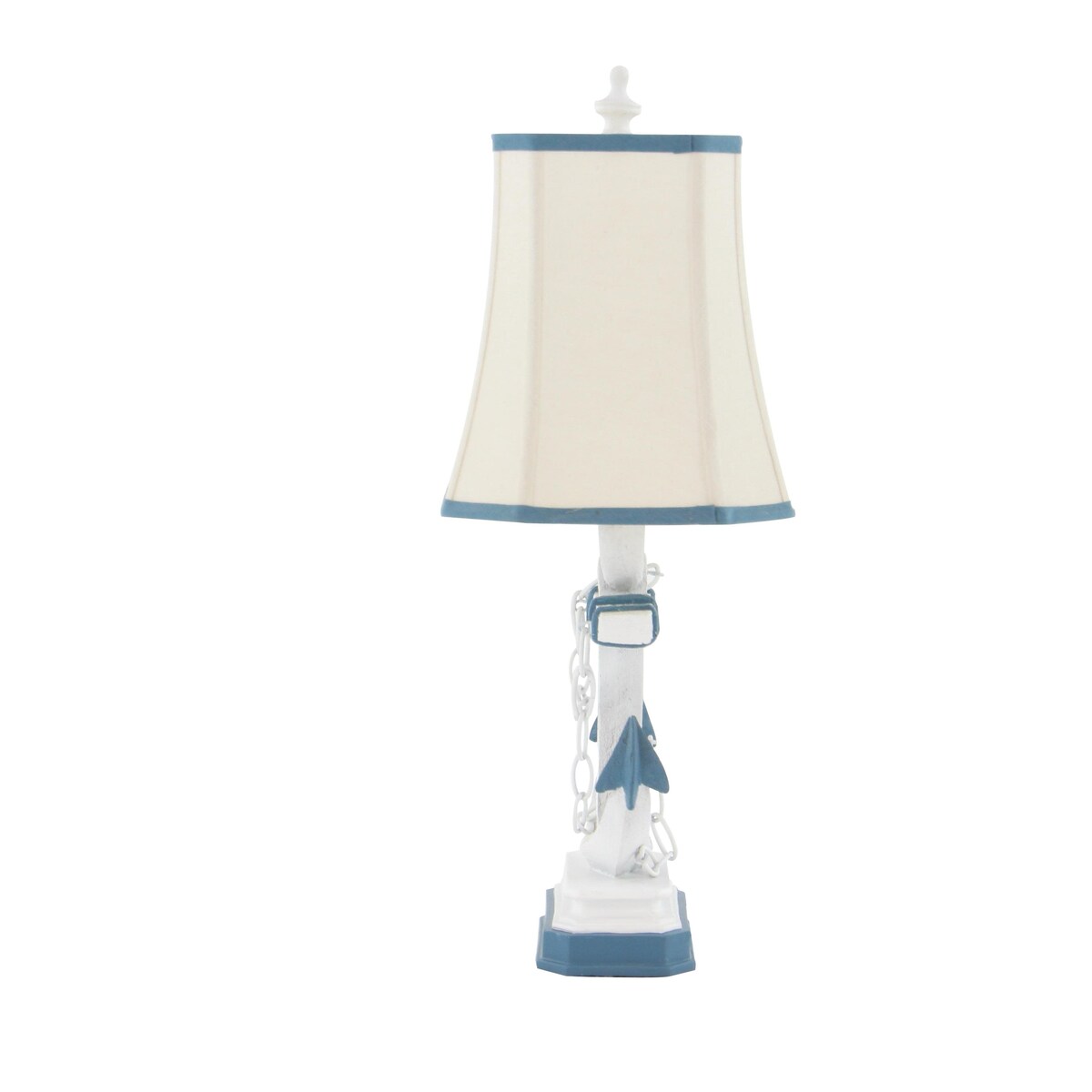 Polystone Anchor Room Table Lamp with Tapered Shade - Set of 2 Blue - Roche River Decor