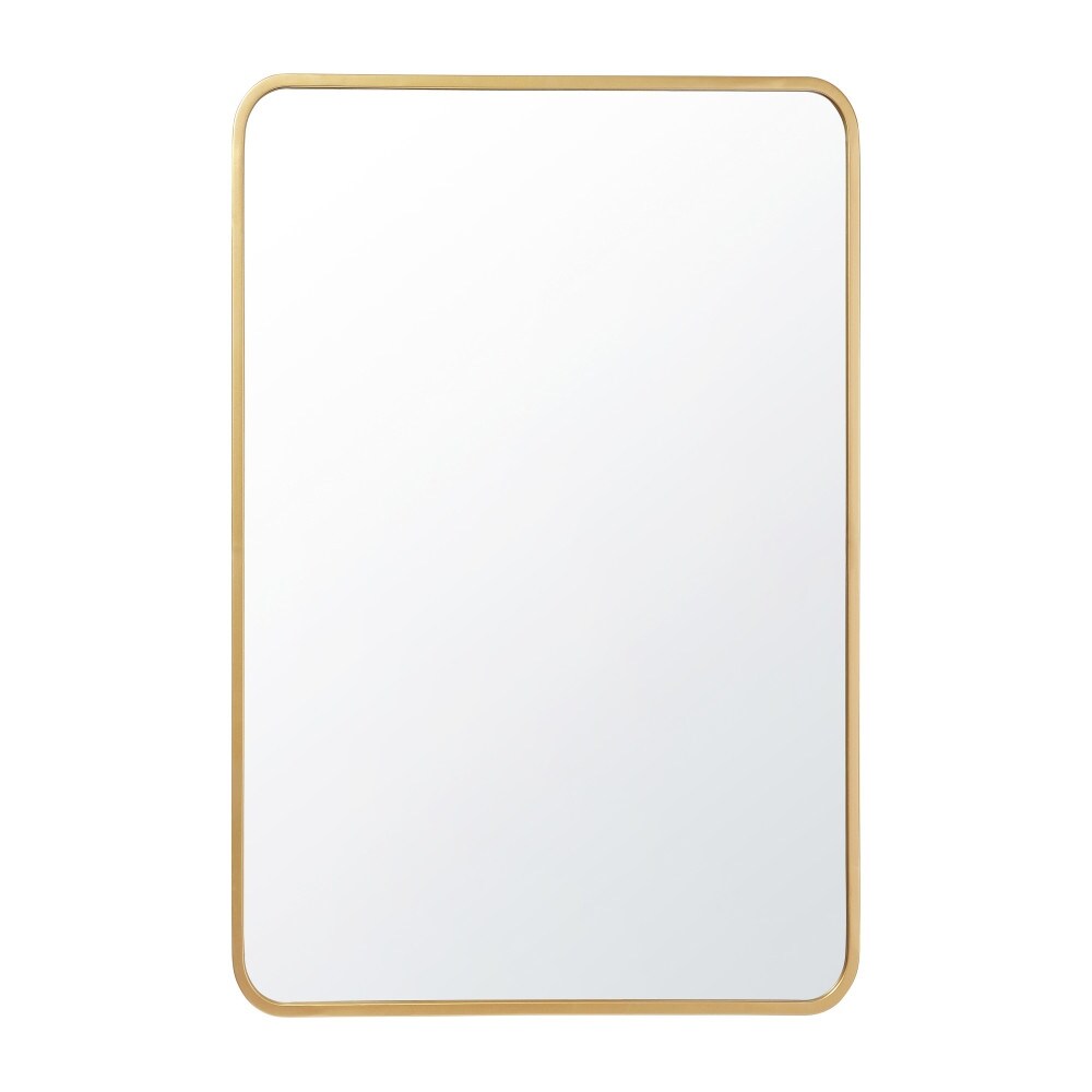 Wall Mount Shatterproof Rectangular Accent Wall Mirror with Metal Frame