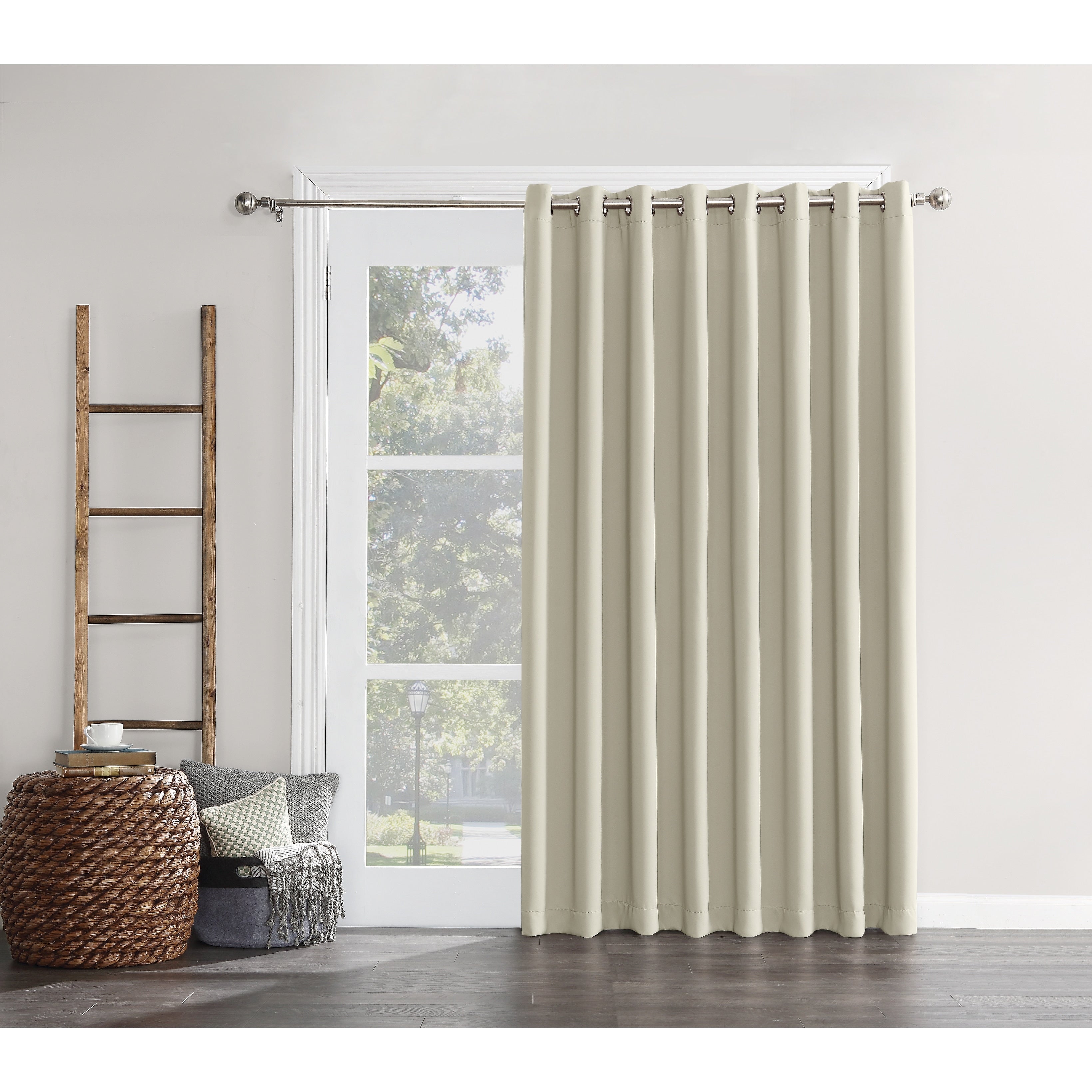 Sun Zero Hayden Patio Extra-Wide Blackout Grommet Sliding Patio Door Curtain Panel, Single Panel