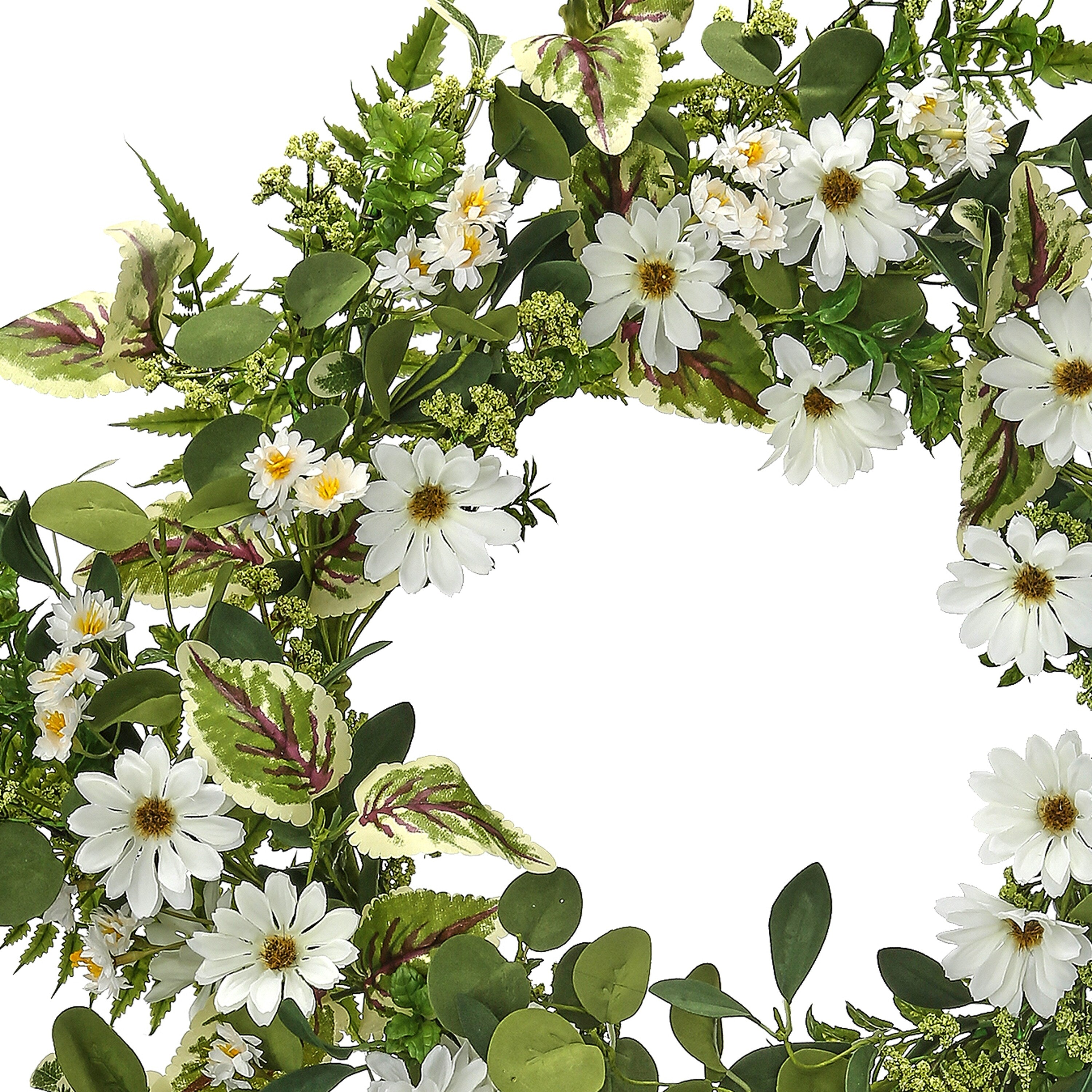 Daisy And Mix Greens Wreath 24