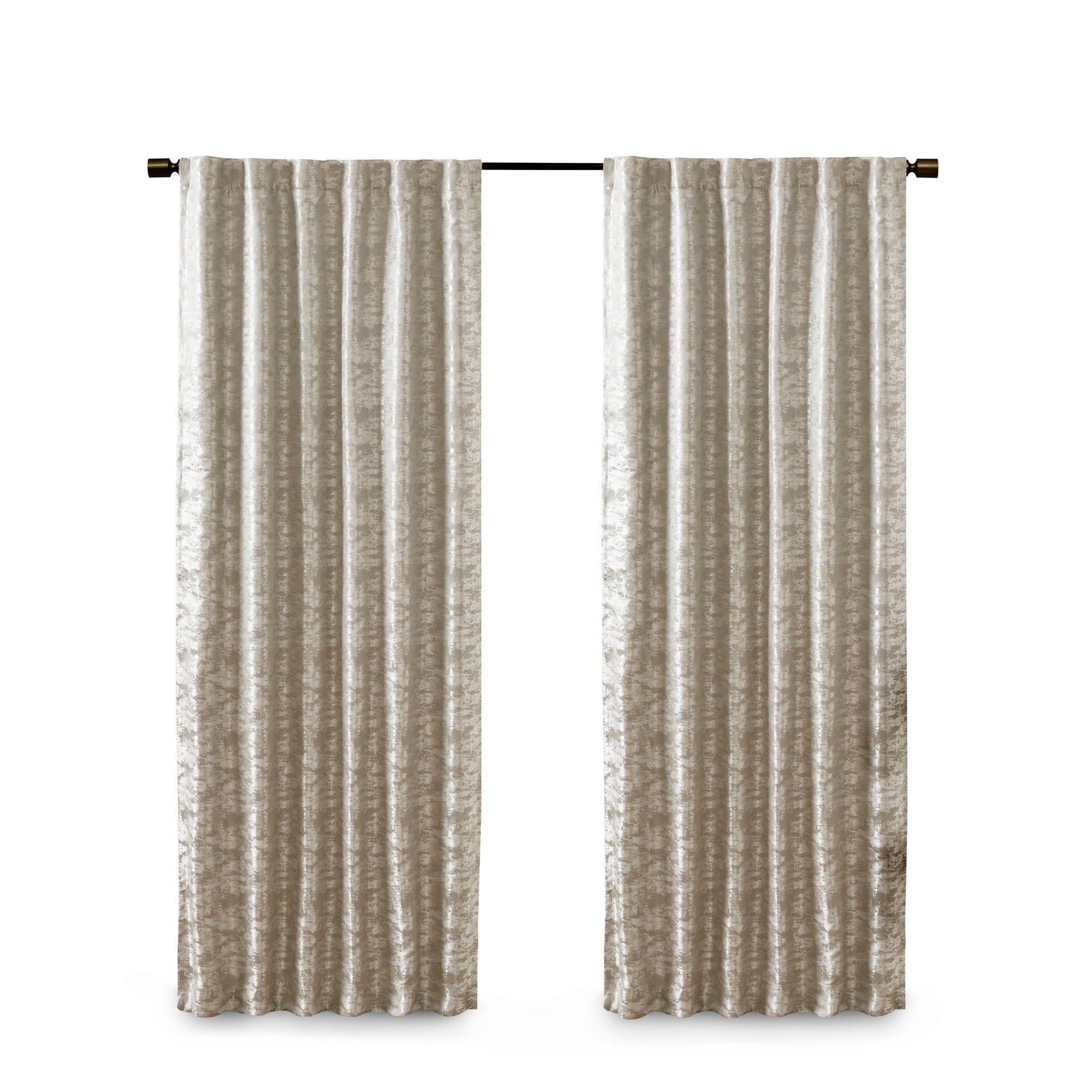 SunSmart Odessa Marble Jacquard Lined Total Blackout Rod Pocket/Back Tab Curtain Panel