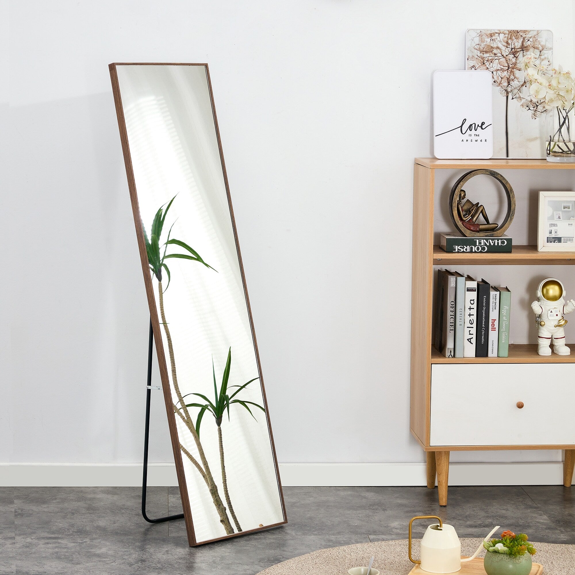 Solid Wood Frame Full Length Mirror, Dressing Mirror, Decorative Mirror, Clothing Store, Floor To Ceiling Mirror, Wall Mounted