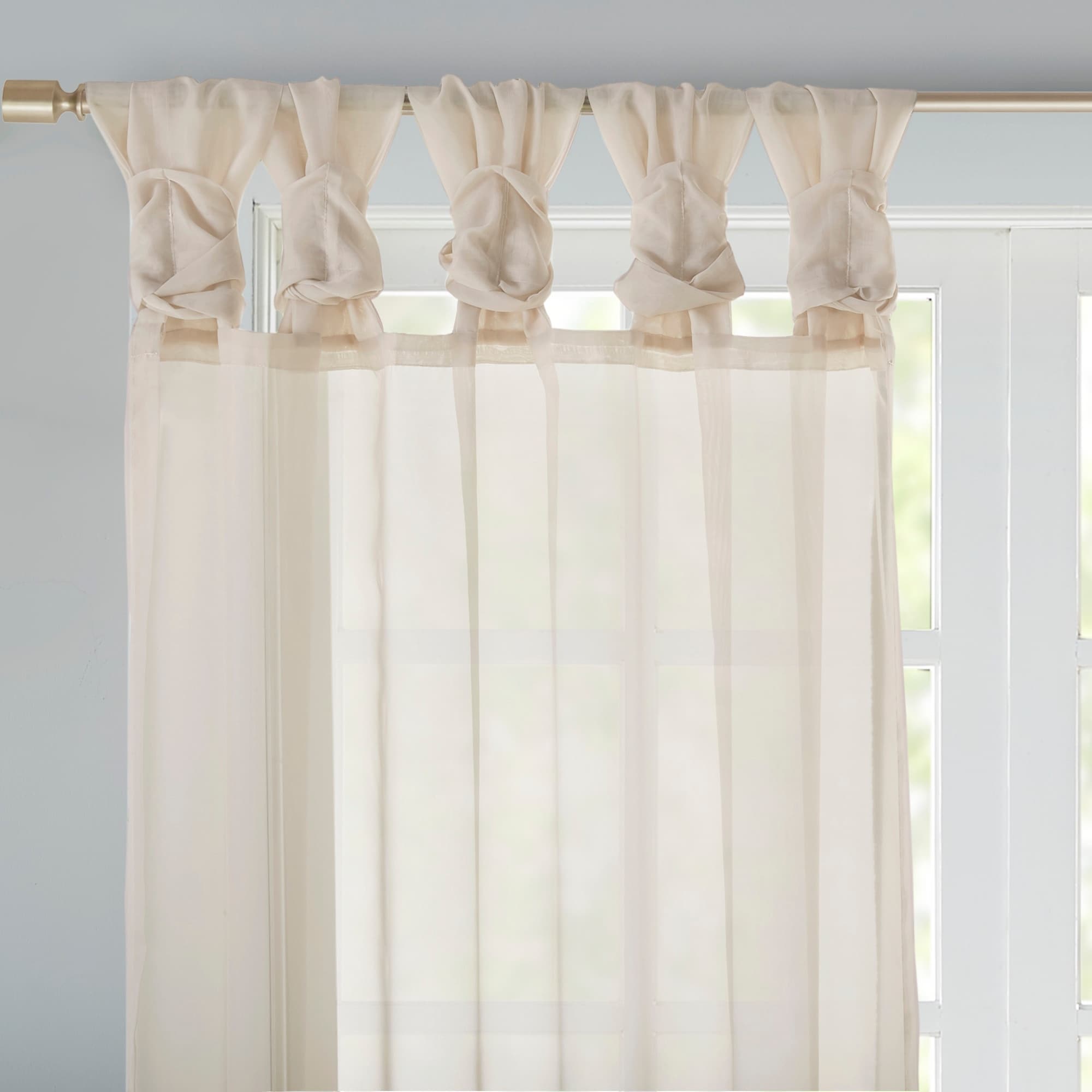 Madison Park Elowen Twisted Tab Voile Sheer Window Curtain Pair