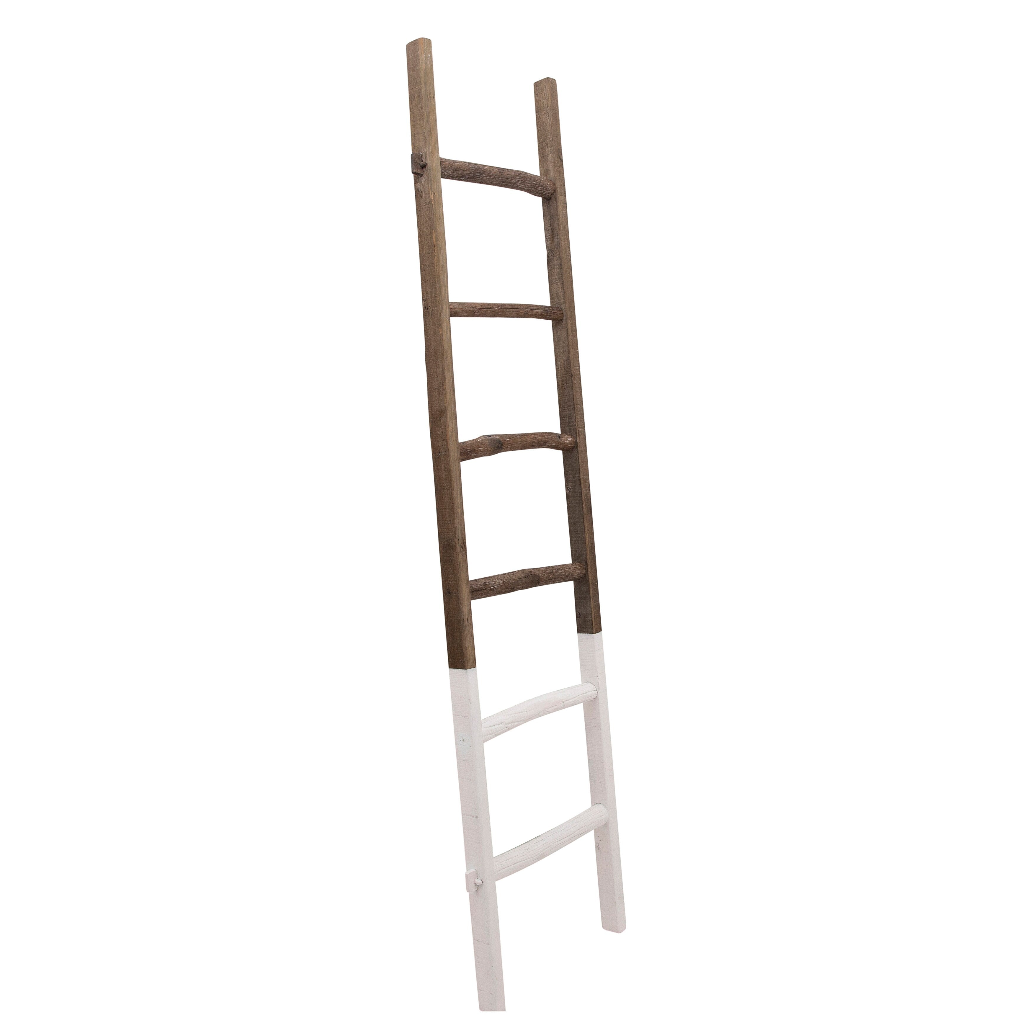 Sagebrook Home Rustic 6ft Tall Blanket Ladder, Decorative Freestanding Ladder For Storage - 19 x 2 x 76