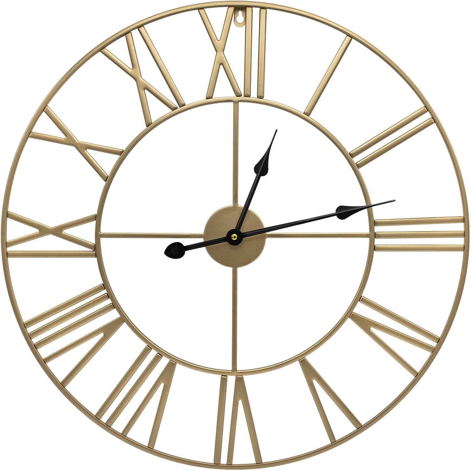 Sorbus Large Decorative Wall Clock, Analog Metal Clock, 24 Round (Gold)