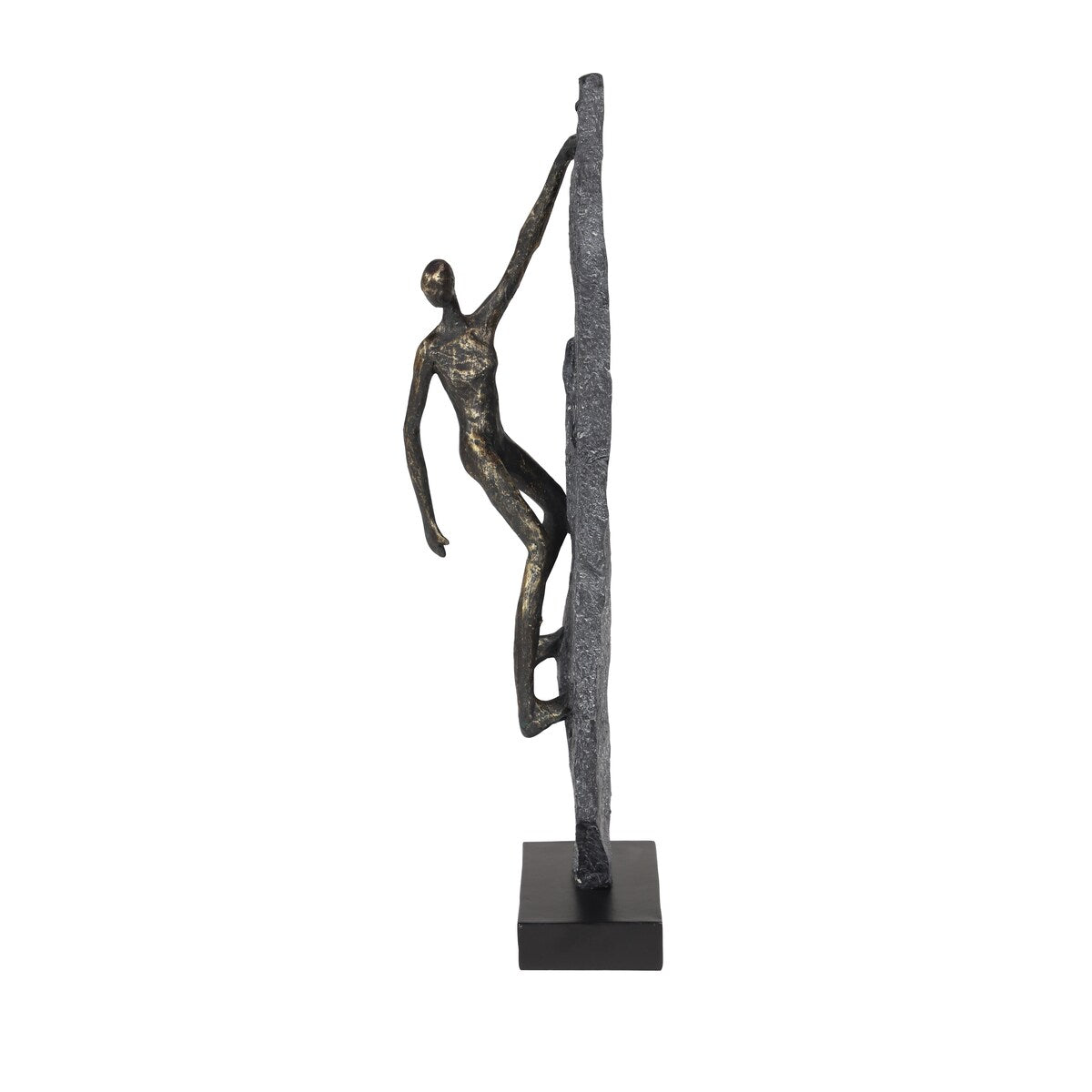 Polystone People Climbing Decorative Sculpture - Bronze - Roche River Decor