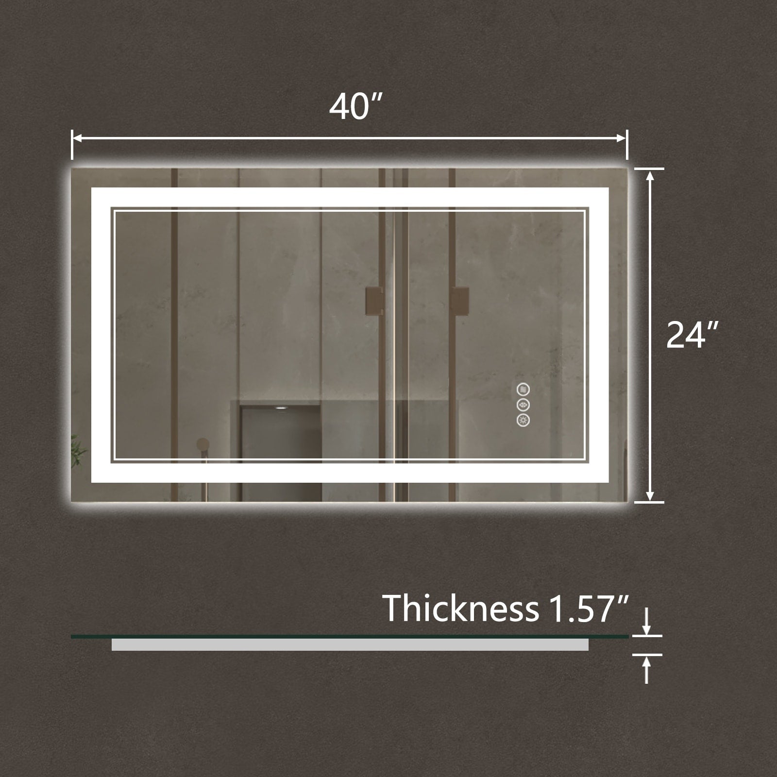 ExBrite Anti-Fog LED Bathroom Mirror with Endless Dimming