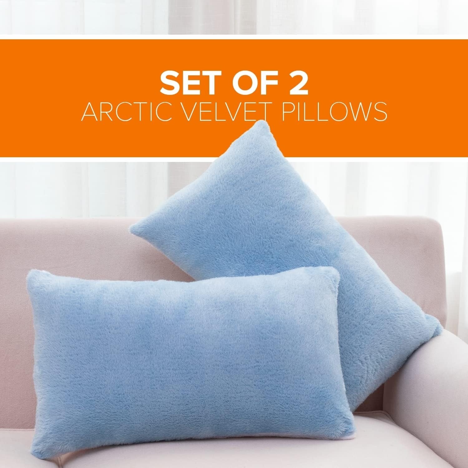 Cheer Collection Set of 2 Ultra Soft and Fluffy Throw Pillow