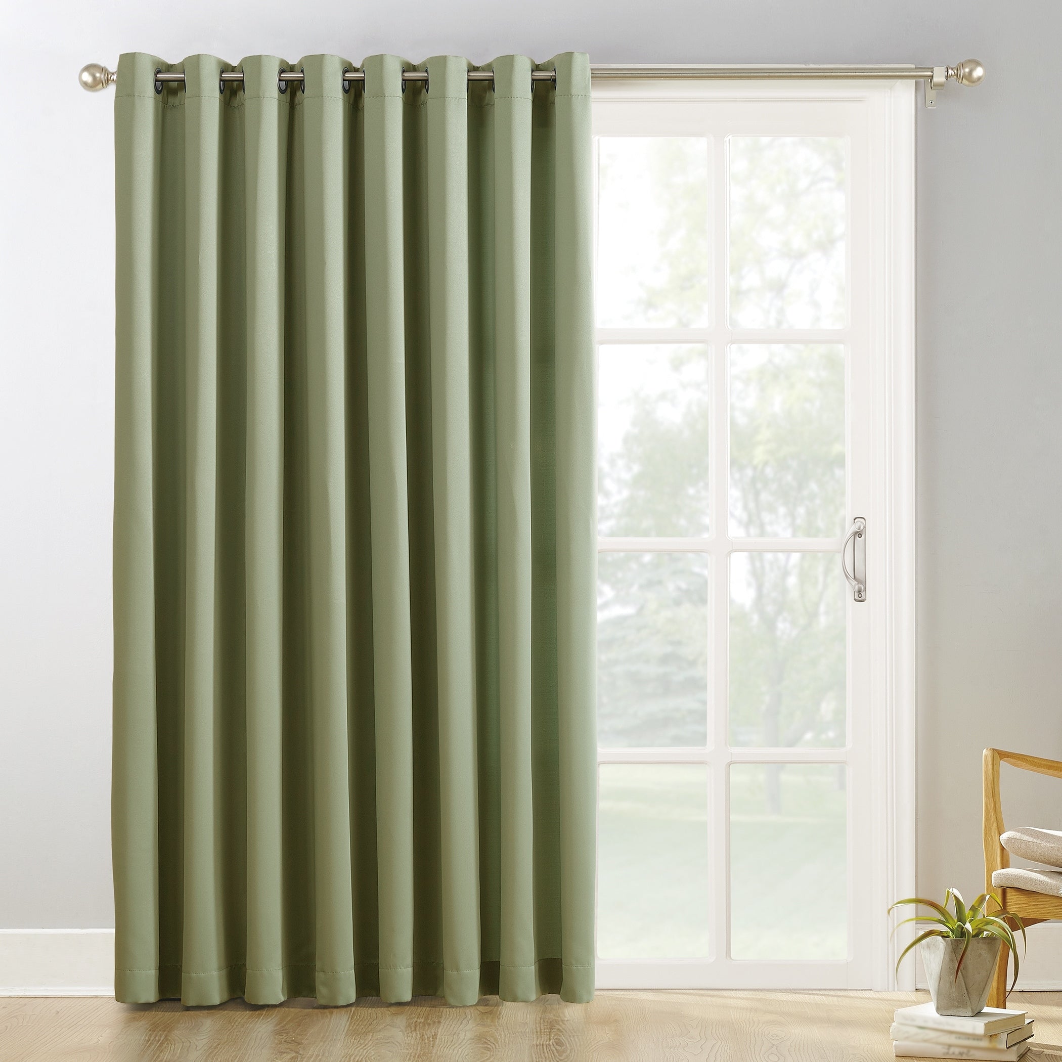 Sun Zero Hayden Patio Extra-Wide Blackout Grommet Sliding Patio Door Curtain Panel, Single Panel