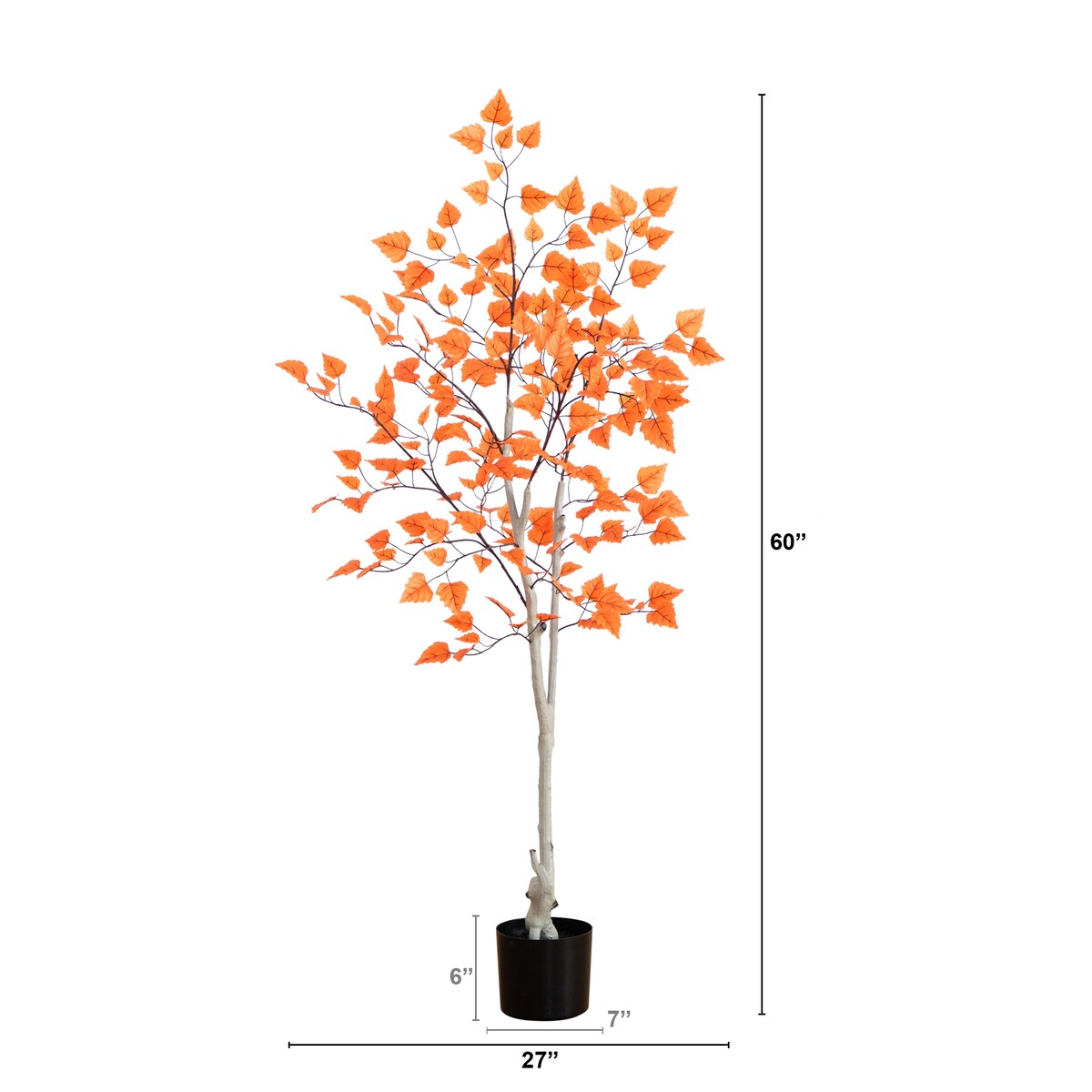 5' Autumn Paper Birch Artificial Fall Tree