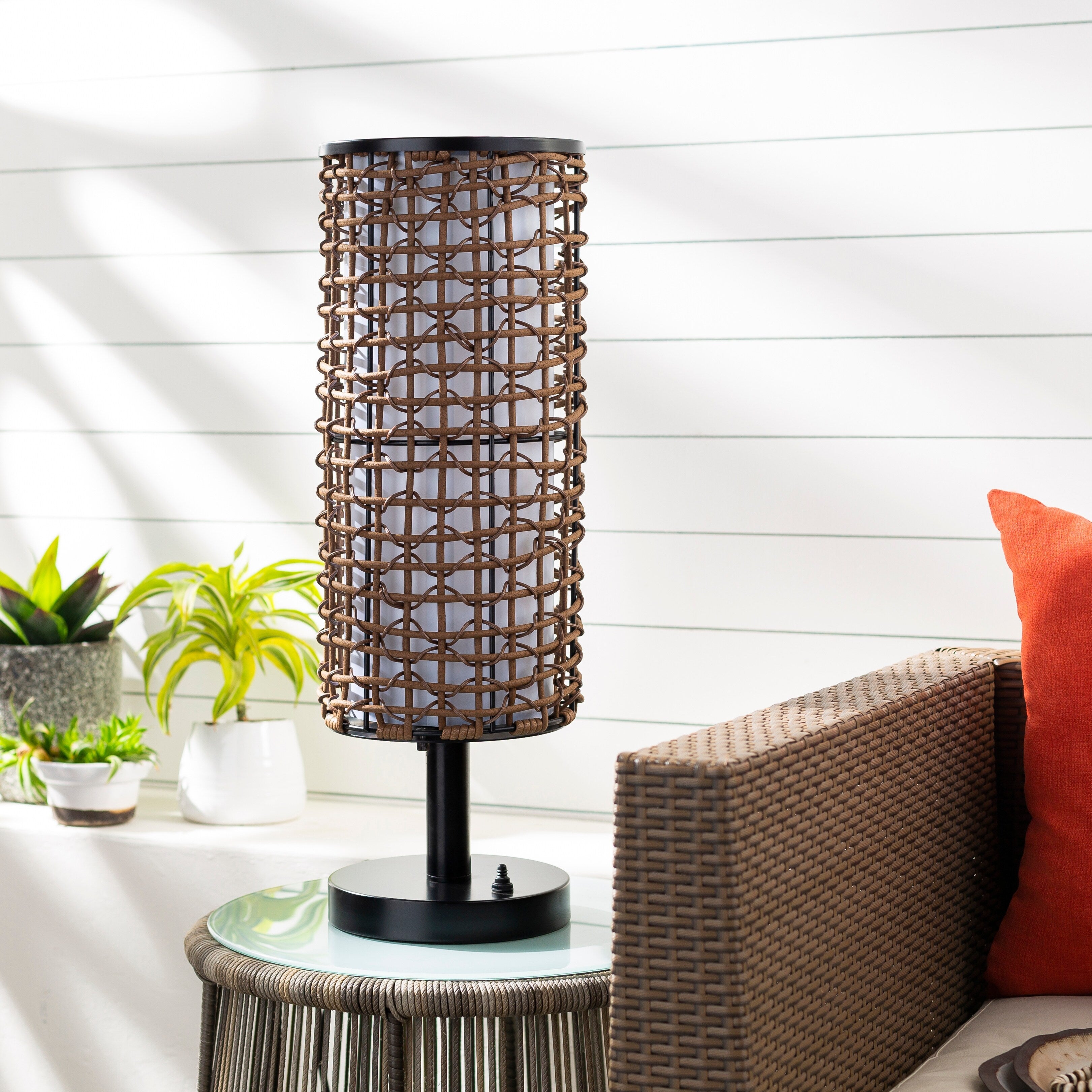 Katelin Indoor/ Outdoor Woven Table Lamp - 26H x 8W x 8D