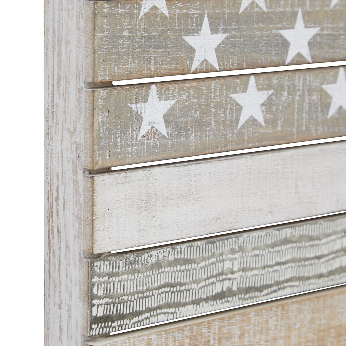 Wood American Flag Handmade Home Wall Decor - White - Roche River Decor