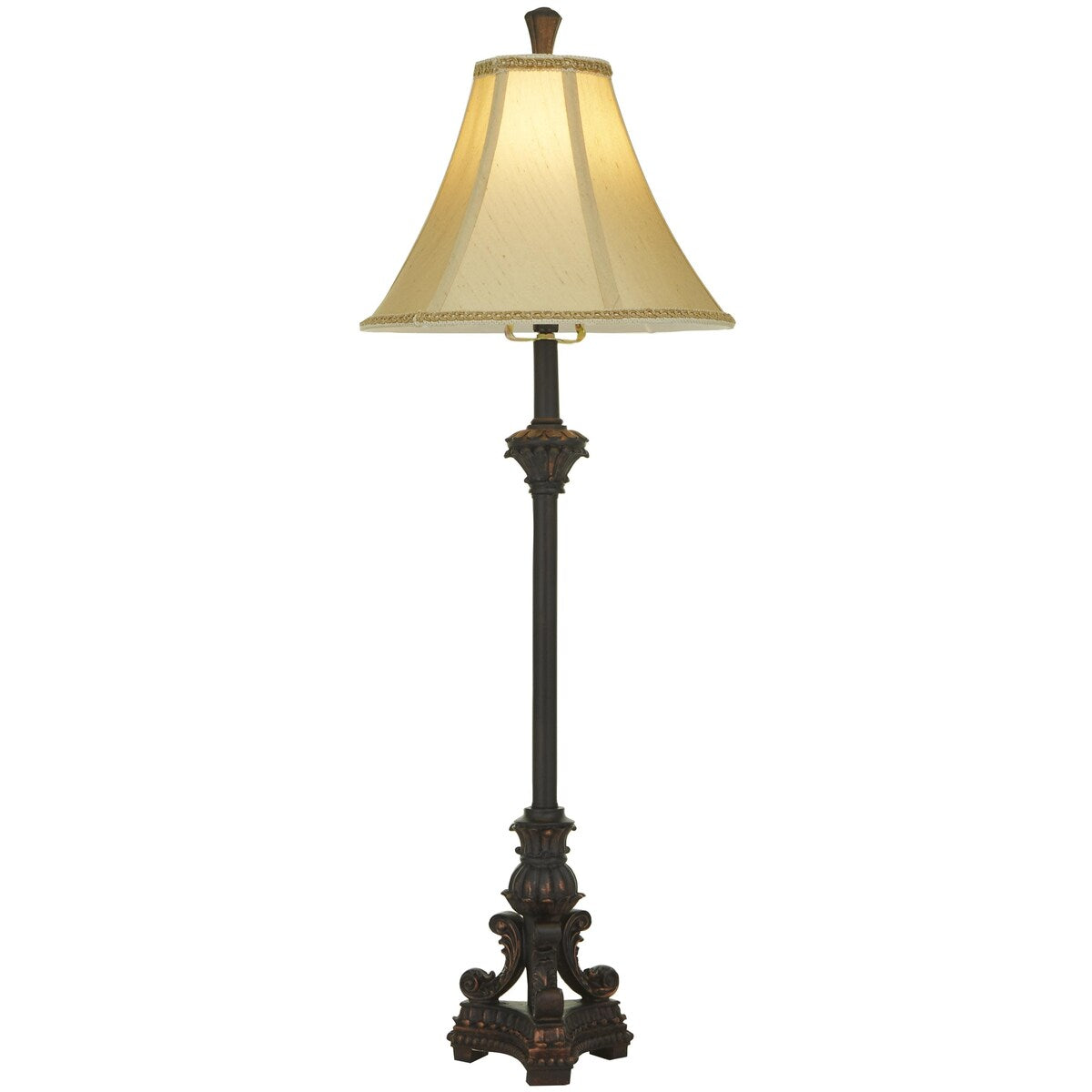 Polystone Antique Style Room Buffet Lamp with Tassel Pull Chain - Bronze - Roche River Decor