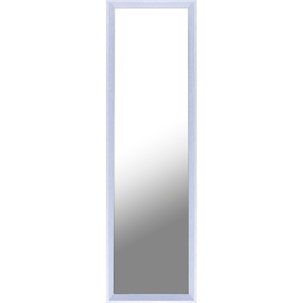 49.5x13.5 Inch Tall Wall And Door Dressing Full Length Mirror - White Washed