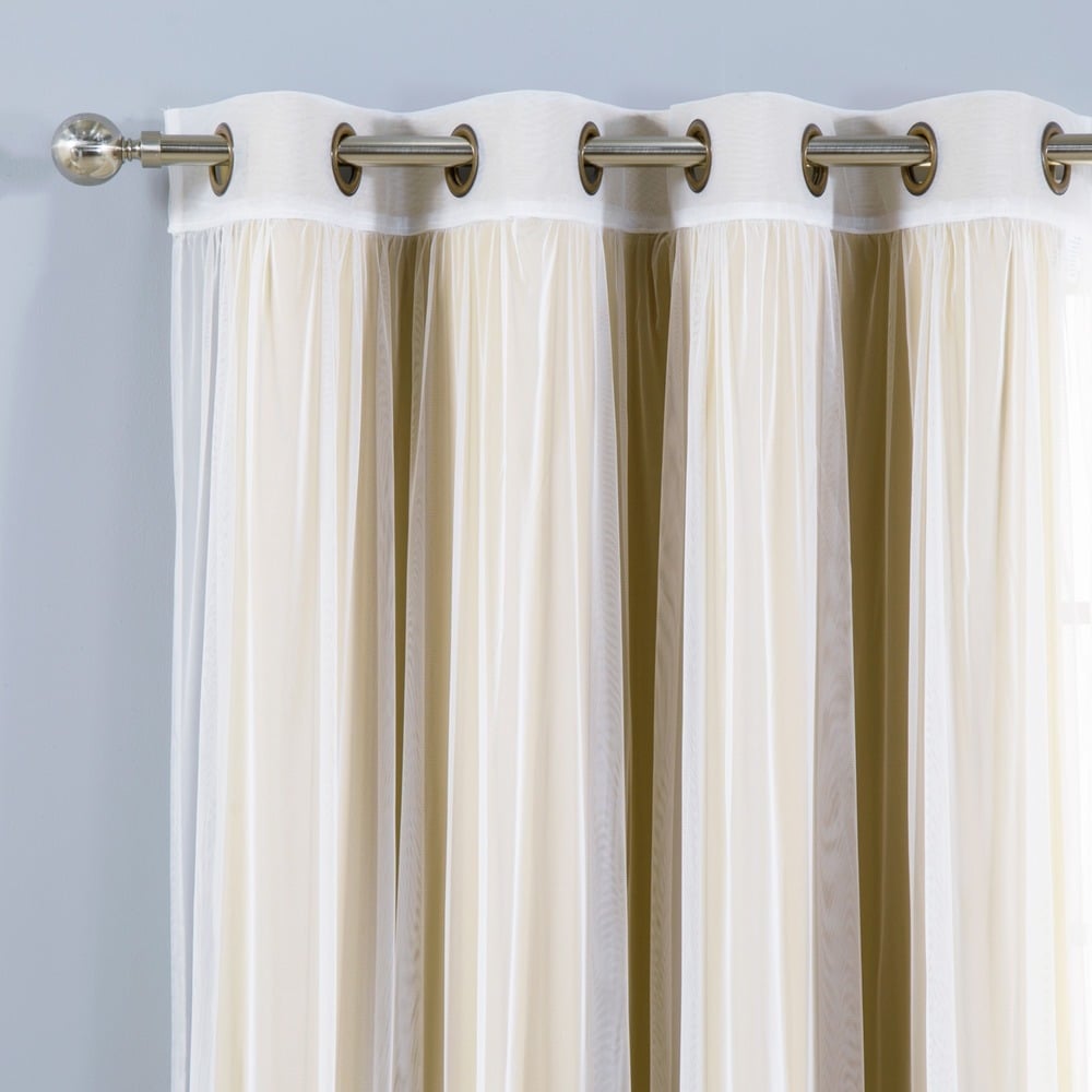 Aurora Home Mix-n-Match Blackout Tulle Lace 4-pc. Curtain Set