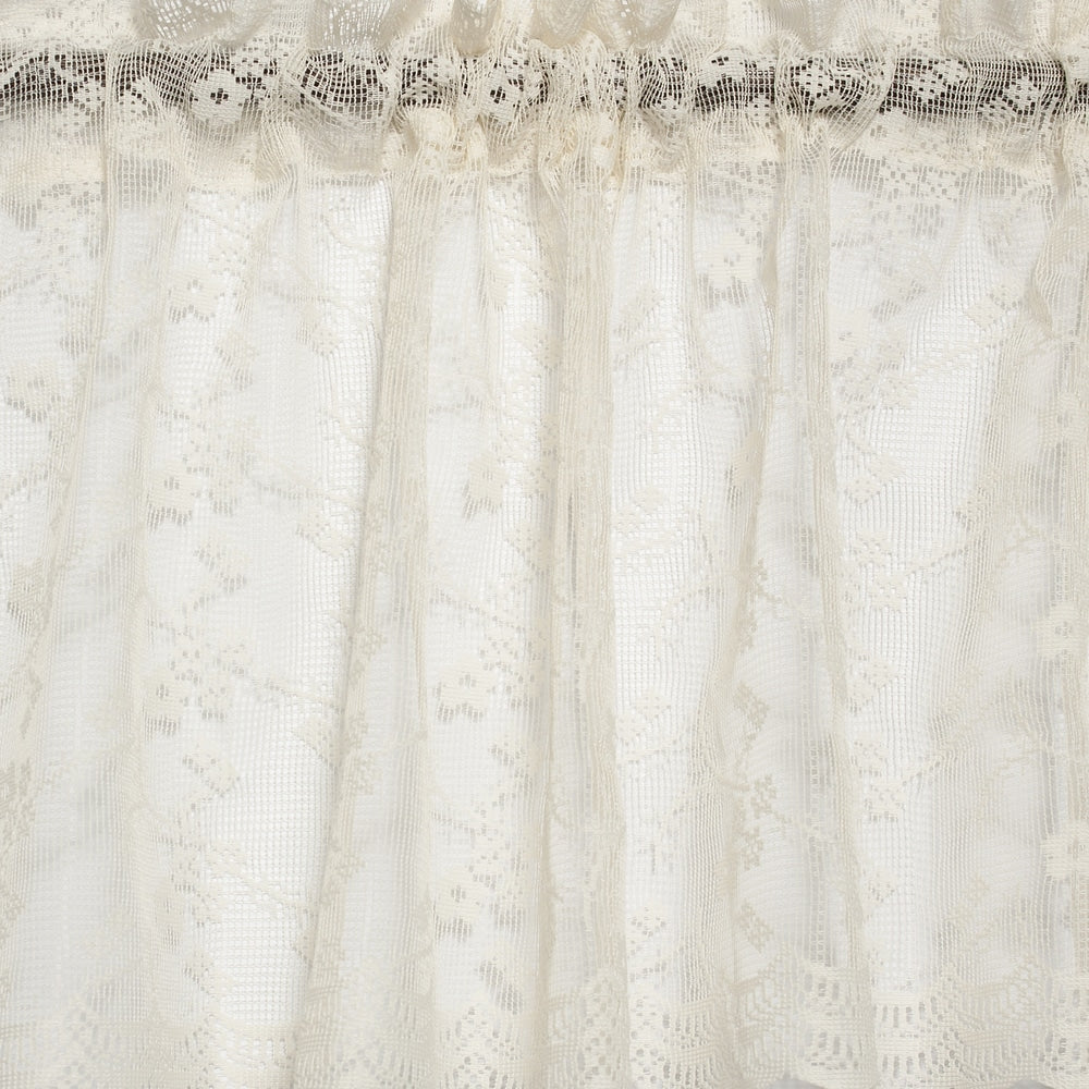 Elegant Ivory Priscilla Lace Kitchen Curtain Pieces- Tier, Swag and Valance Options