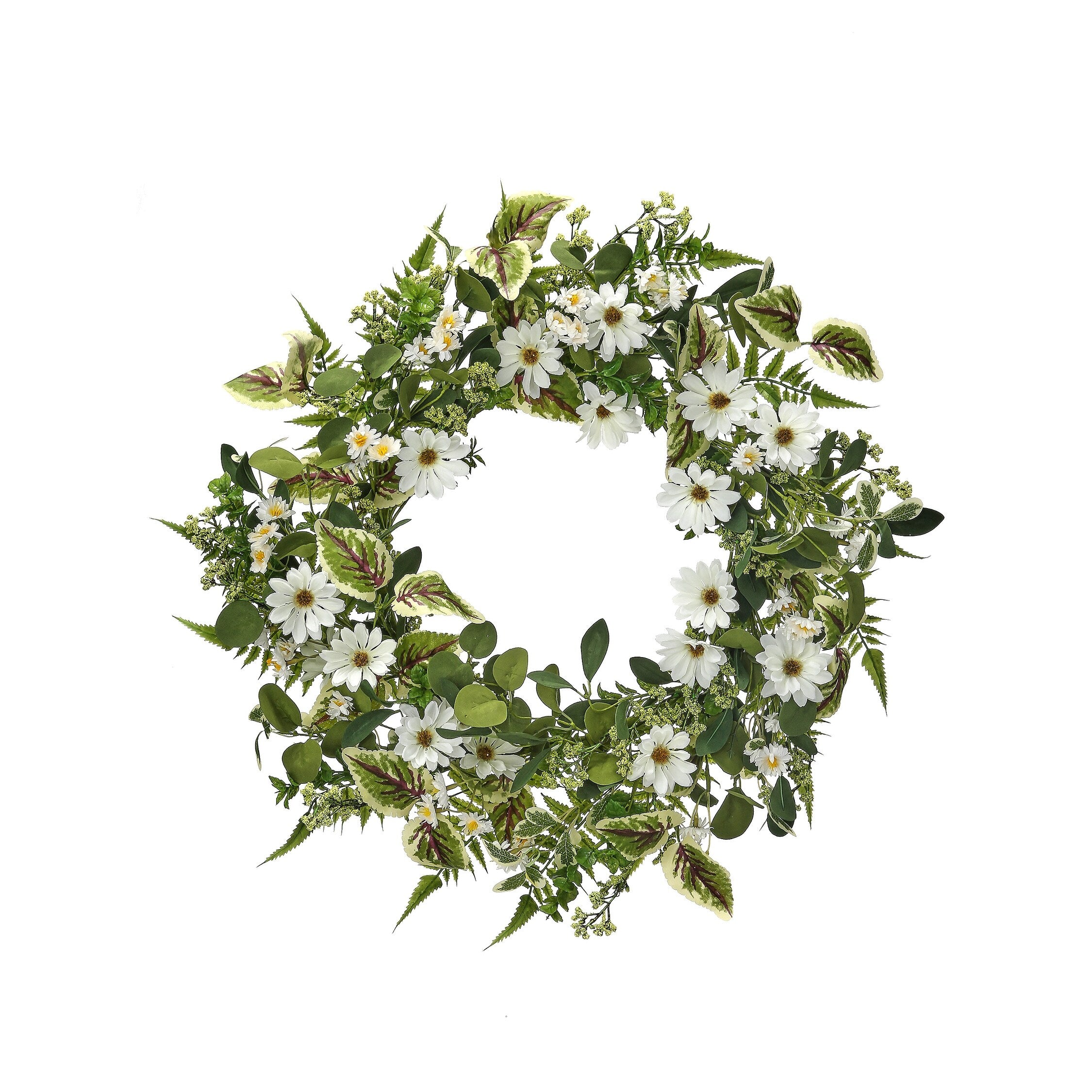 Daisy And Mix Greens Wreath 24