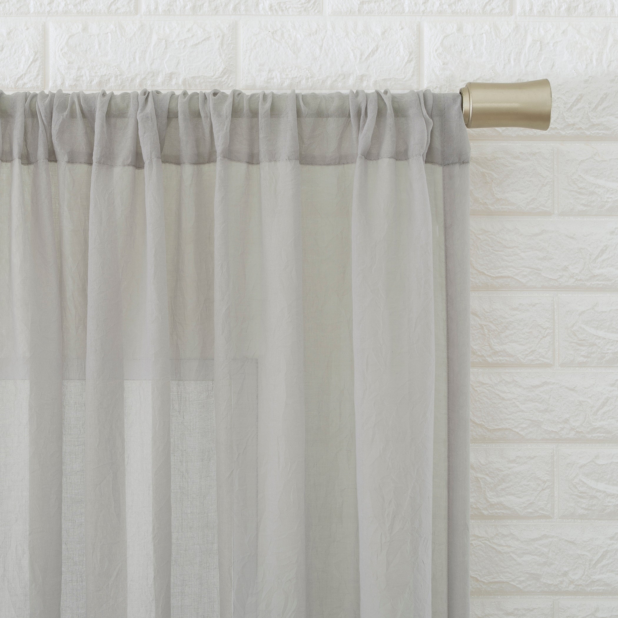 No. 918 Ladonna Crushed Texture Semi-Sheer Rod Pocket Curtain Panel, Single Panel