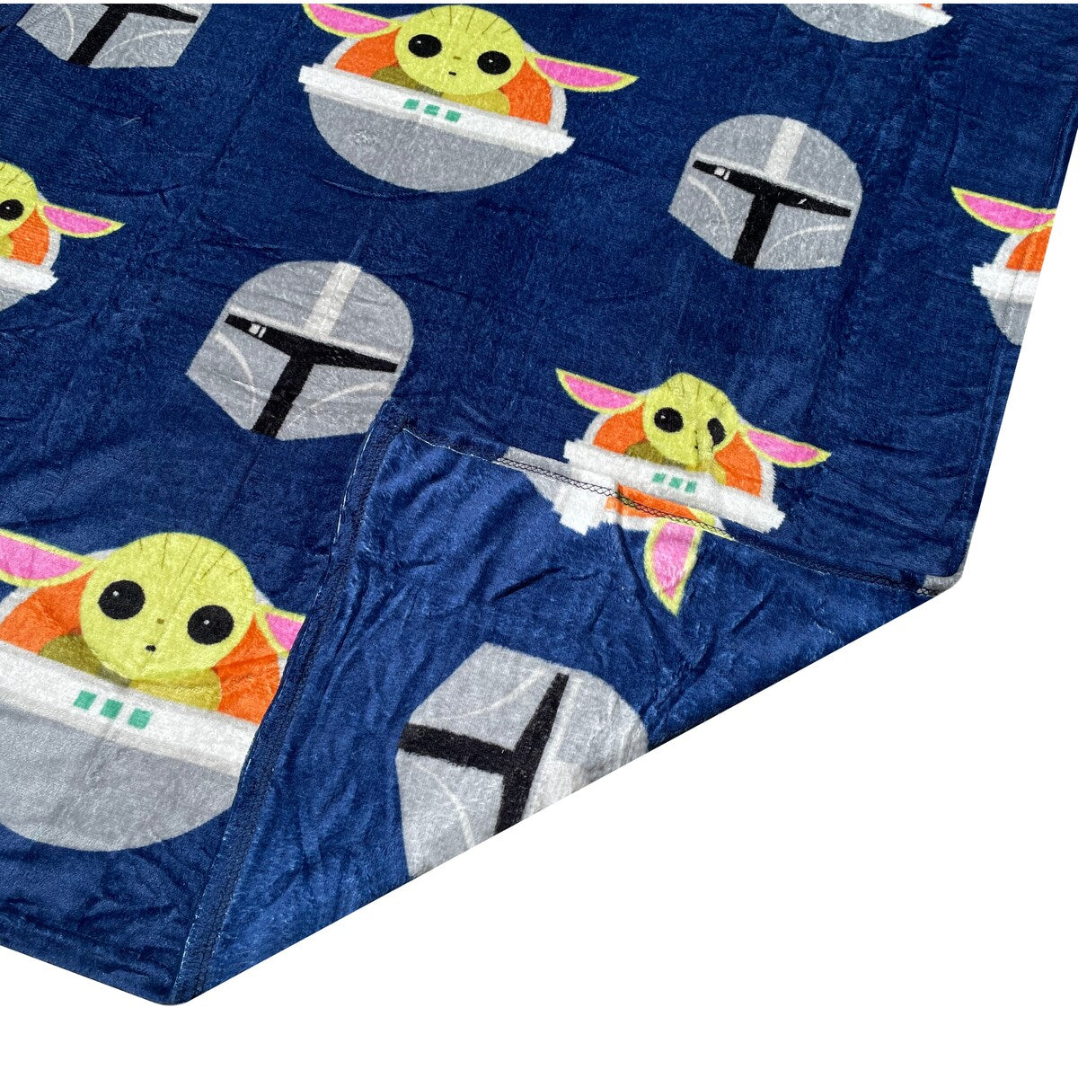 Navy Blue Baby Yoda Star Wars Soft Silk Touch Throw Sofa Picnic Blanket - 40 x 50