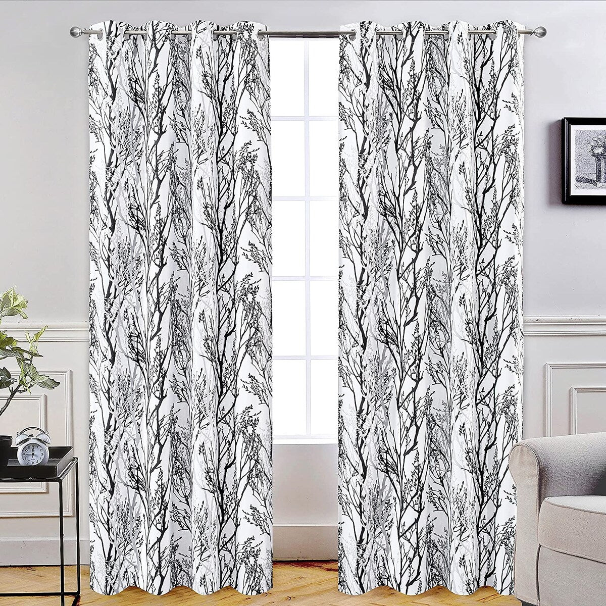 Tree Branch Grommet Window Curtain Panel