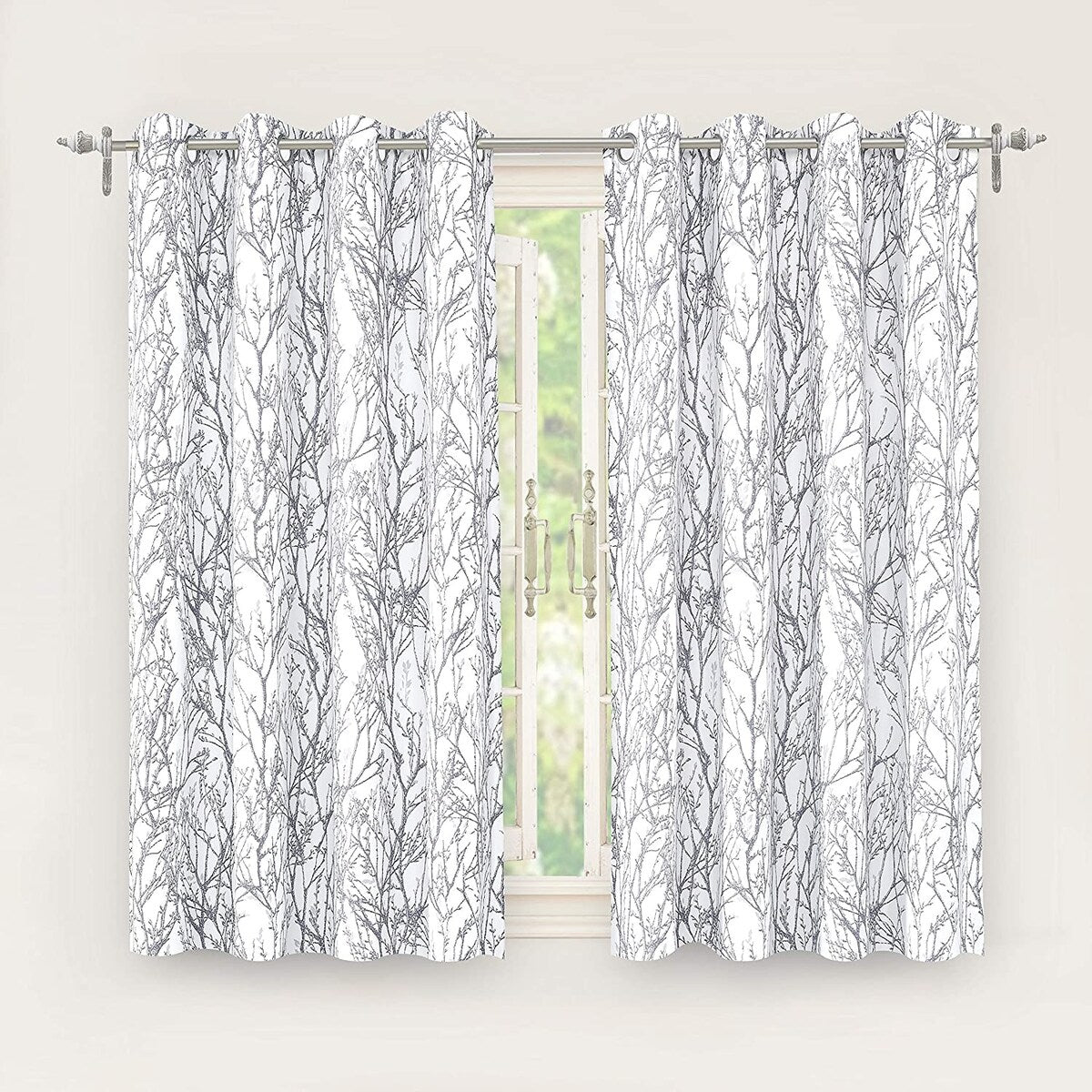 Tree Branch Grommet Window Curtain Panel