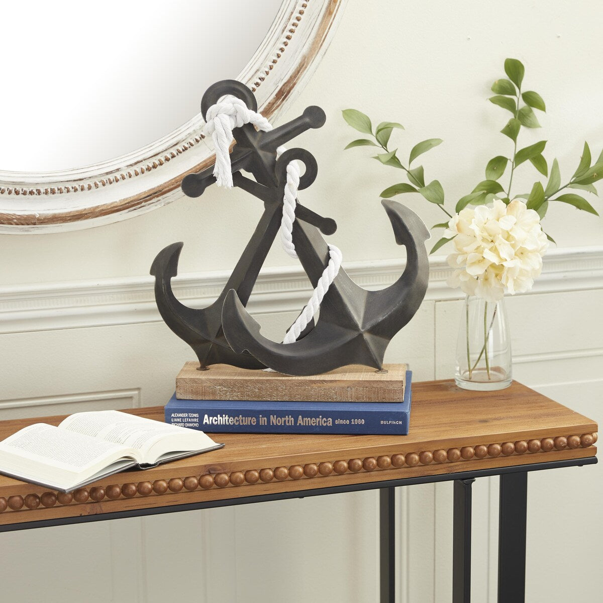 Metal Anchor Decorative Sculpture - Black - Roche River Decor