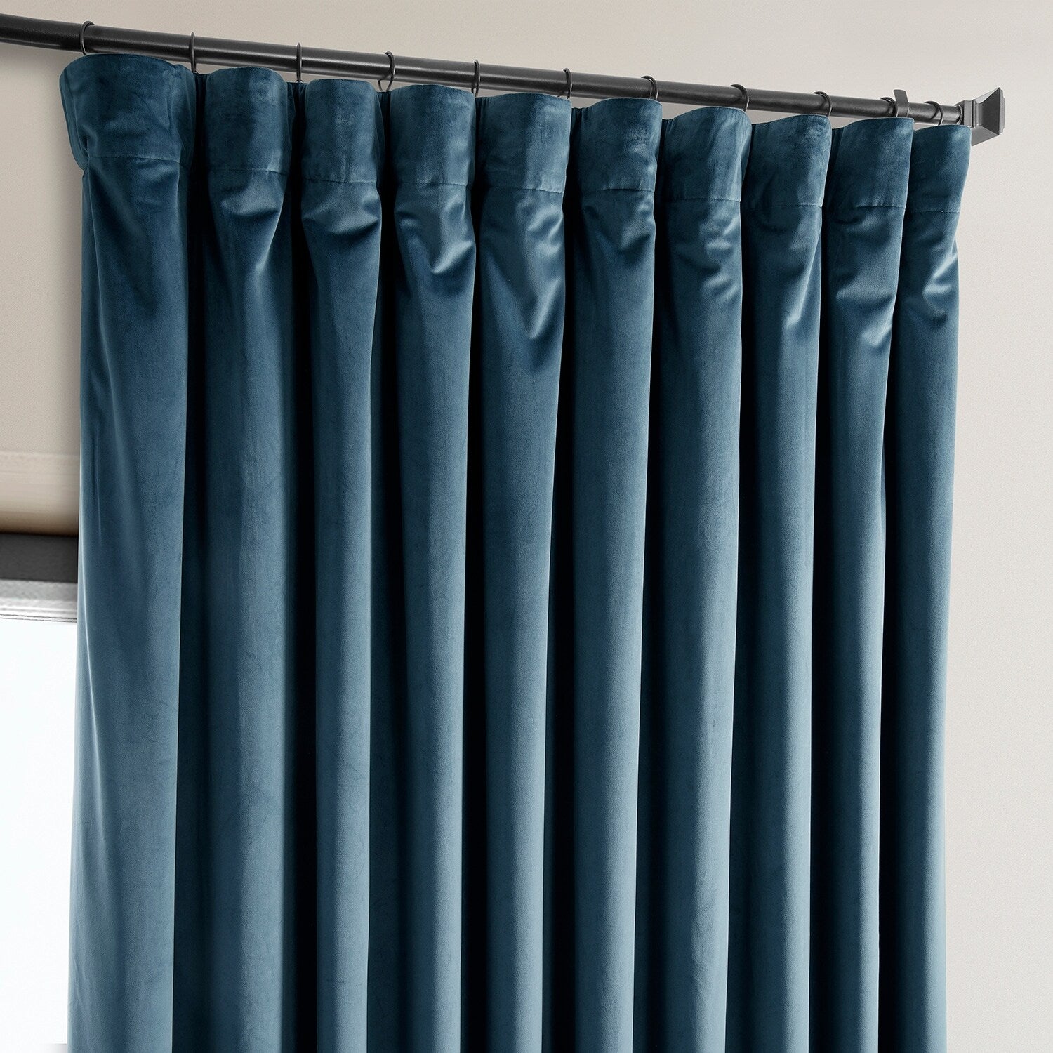 Exclusive Fabrics Extra Wide Heritage Plush Velvet Room Darkening Curtain (1 Panel)