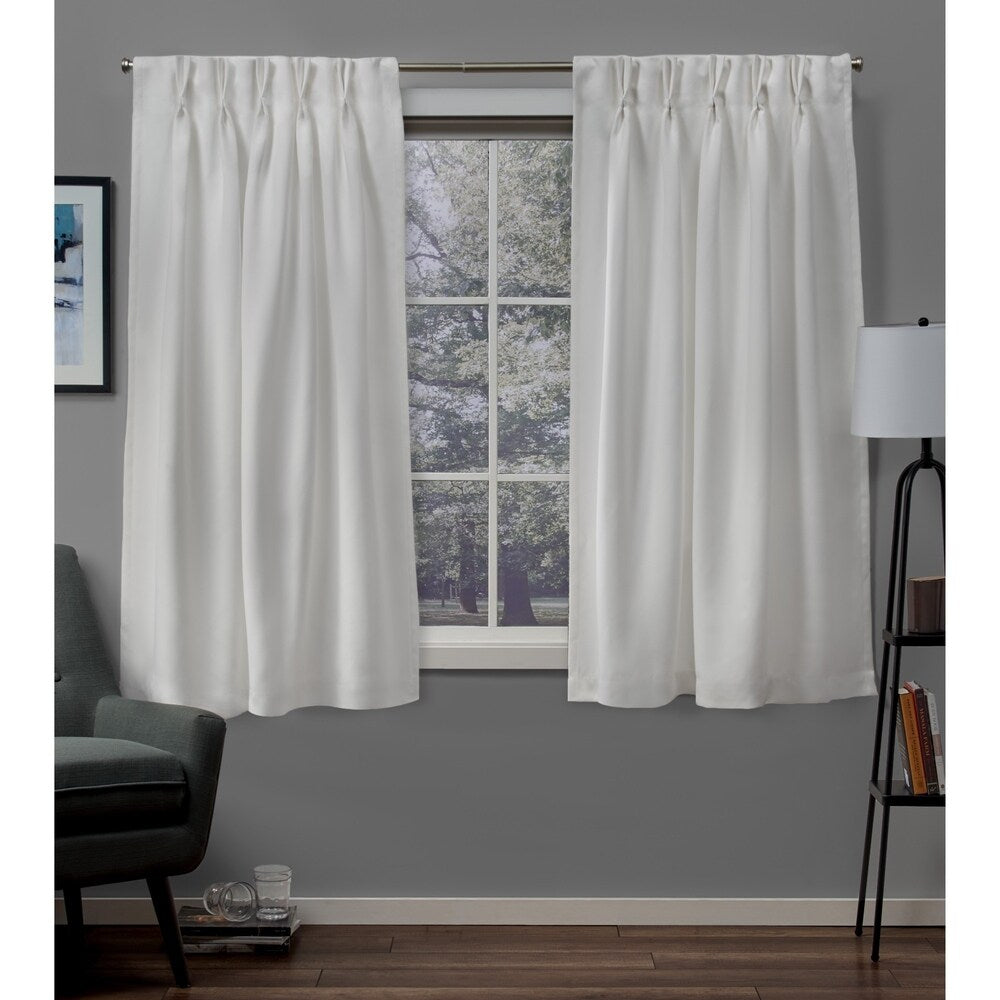 ATI Home Sateen Twill Woven Room Darkening Blackout Pinch Pleat/Hidden Tab Top Curtain Panel Pair