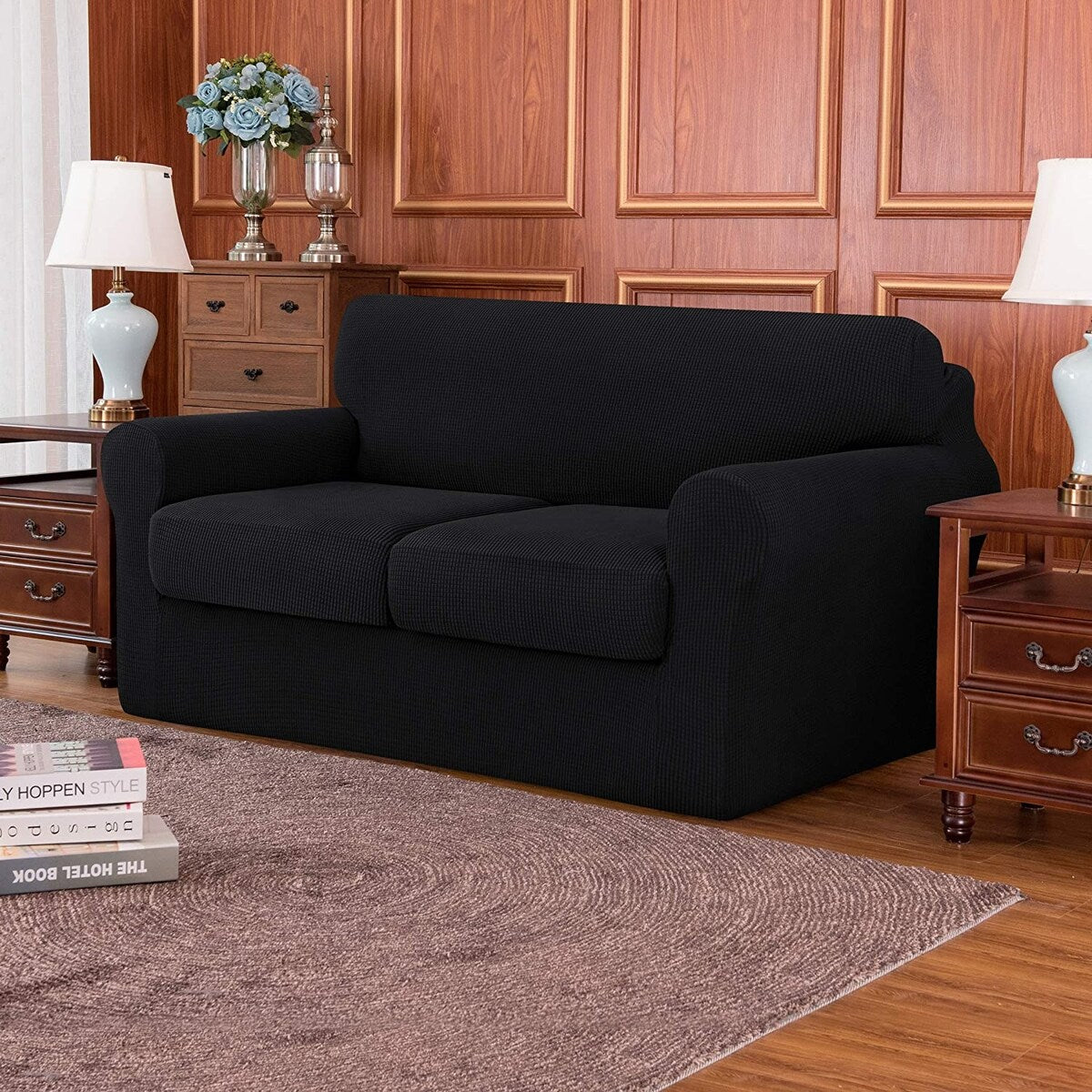 Subrtex Stretch Loveseat Slipcover Cover with 2 Separate Cushion Cover