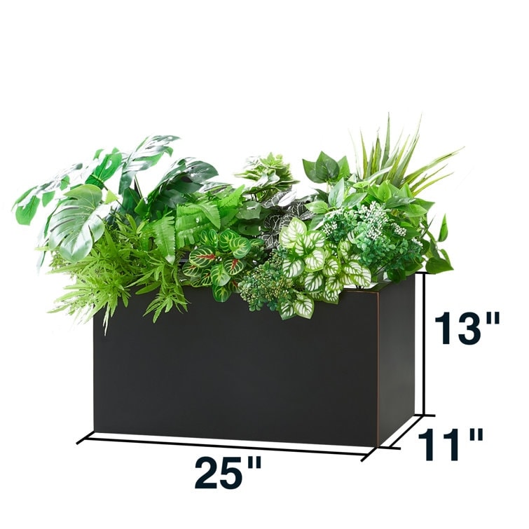 Metallic Heavy Planter for Outdoor Plants Tall and Long Metal Divider Planter Box