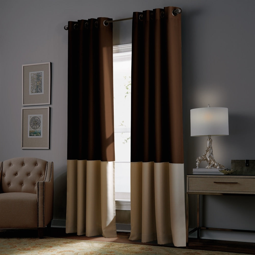 Curtainworks Kendall Blackout Color Block Grommet Curtain Panel