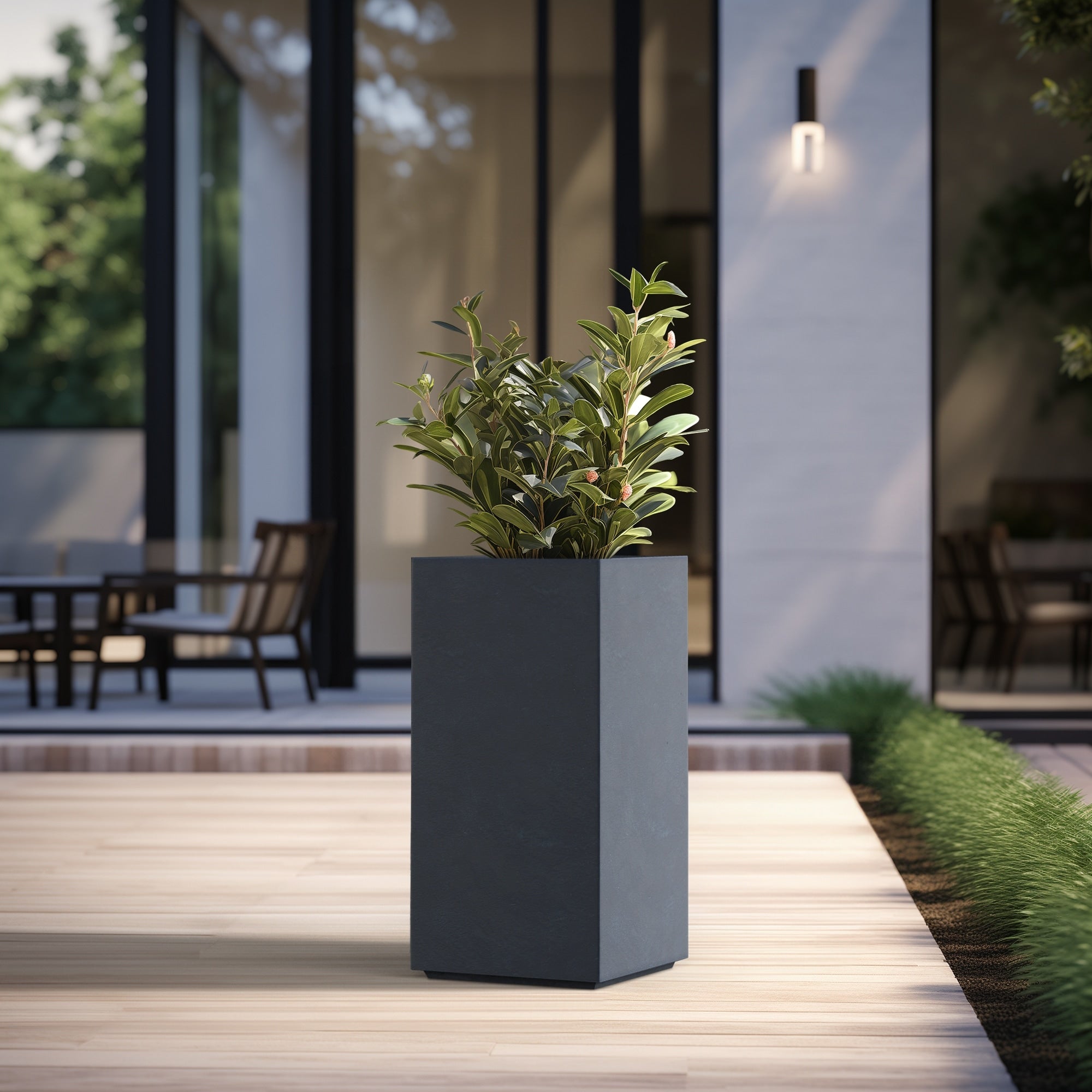 Tall Concrete Rectangle Plant Boxes / Large Indoor and Outdoor Flower Planters