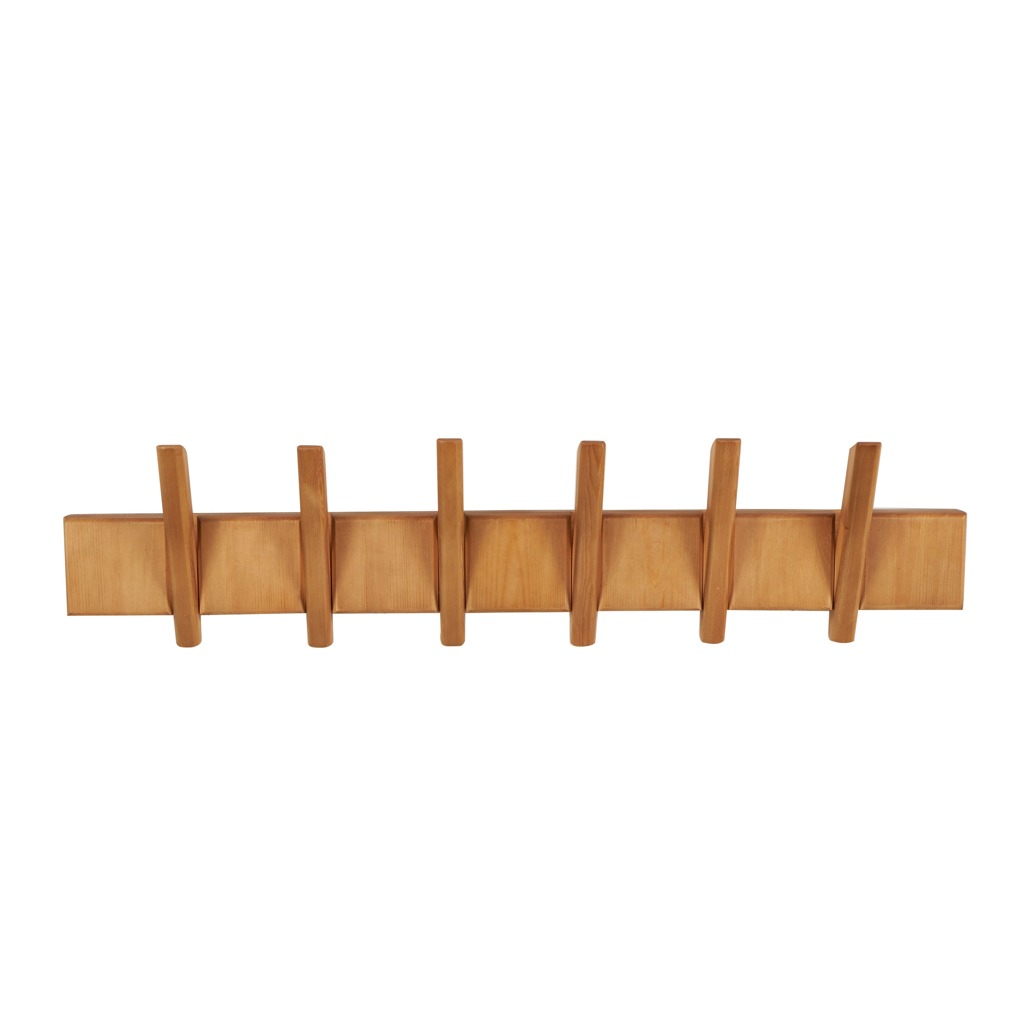 Brown Wood Coffee 8 Hangers Wall Hook