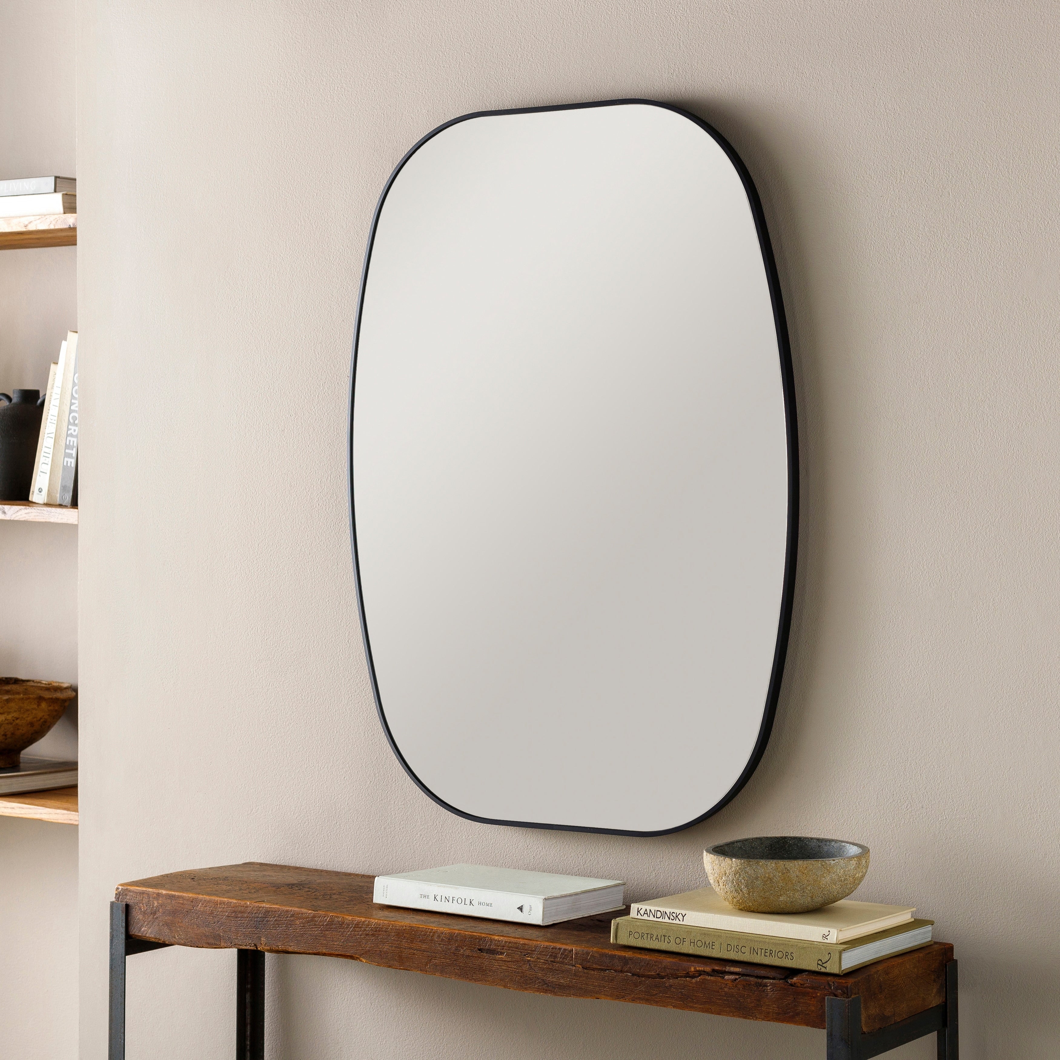 Livabliss Aranya Modern Aluminum Squared Oval Accent Mirror