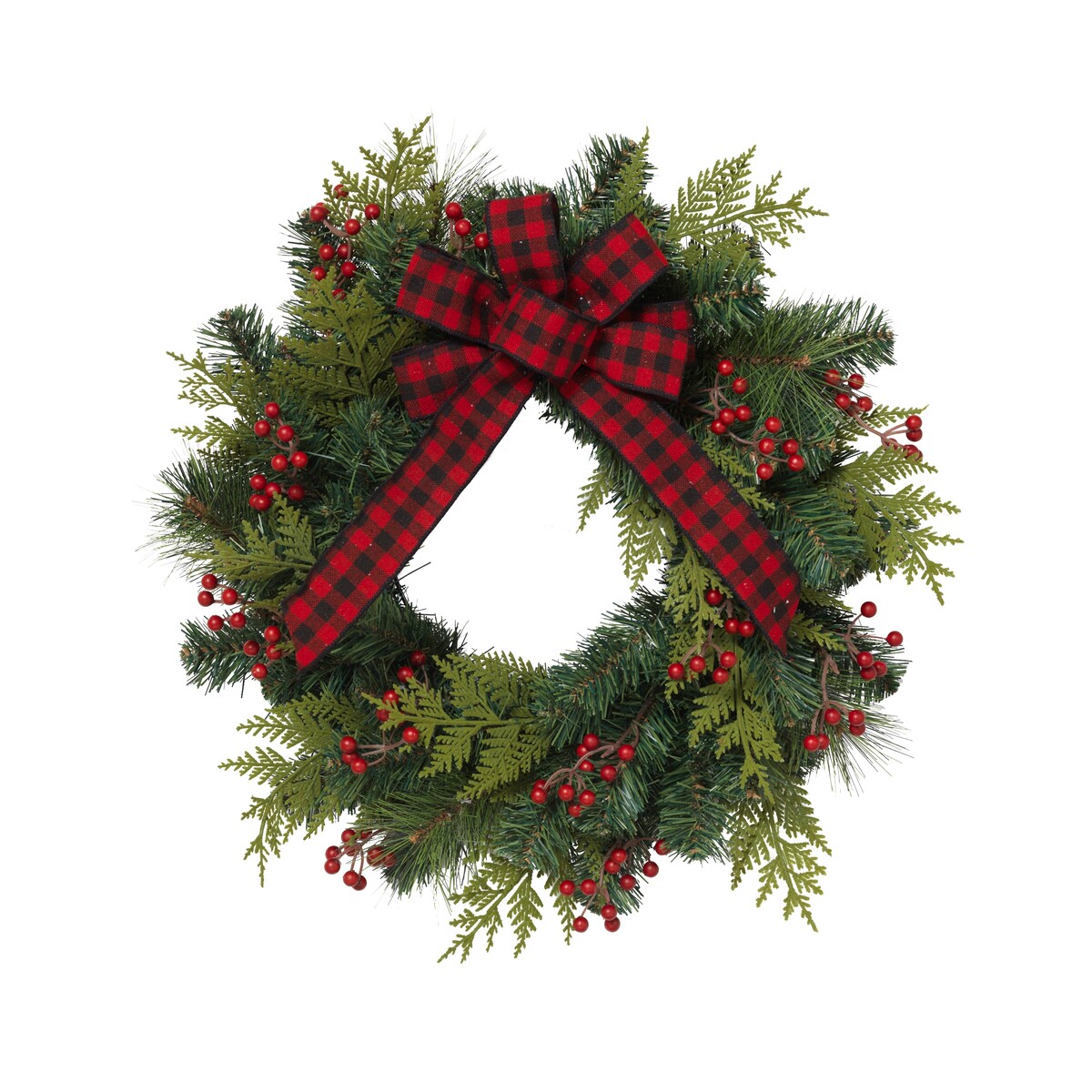 24 in. PVC Holiday Pine Wreath - Green