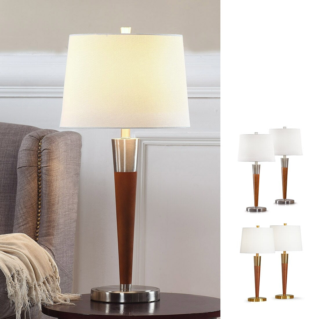 Manhattan 30 Hard Wood Table Lamps (Set of 2)