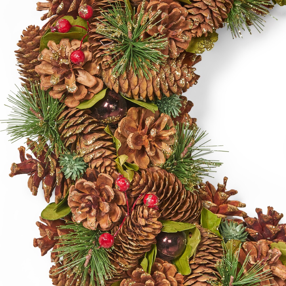 Pine Cone Wreath For Christmas - Brown Multi