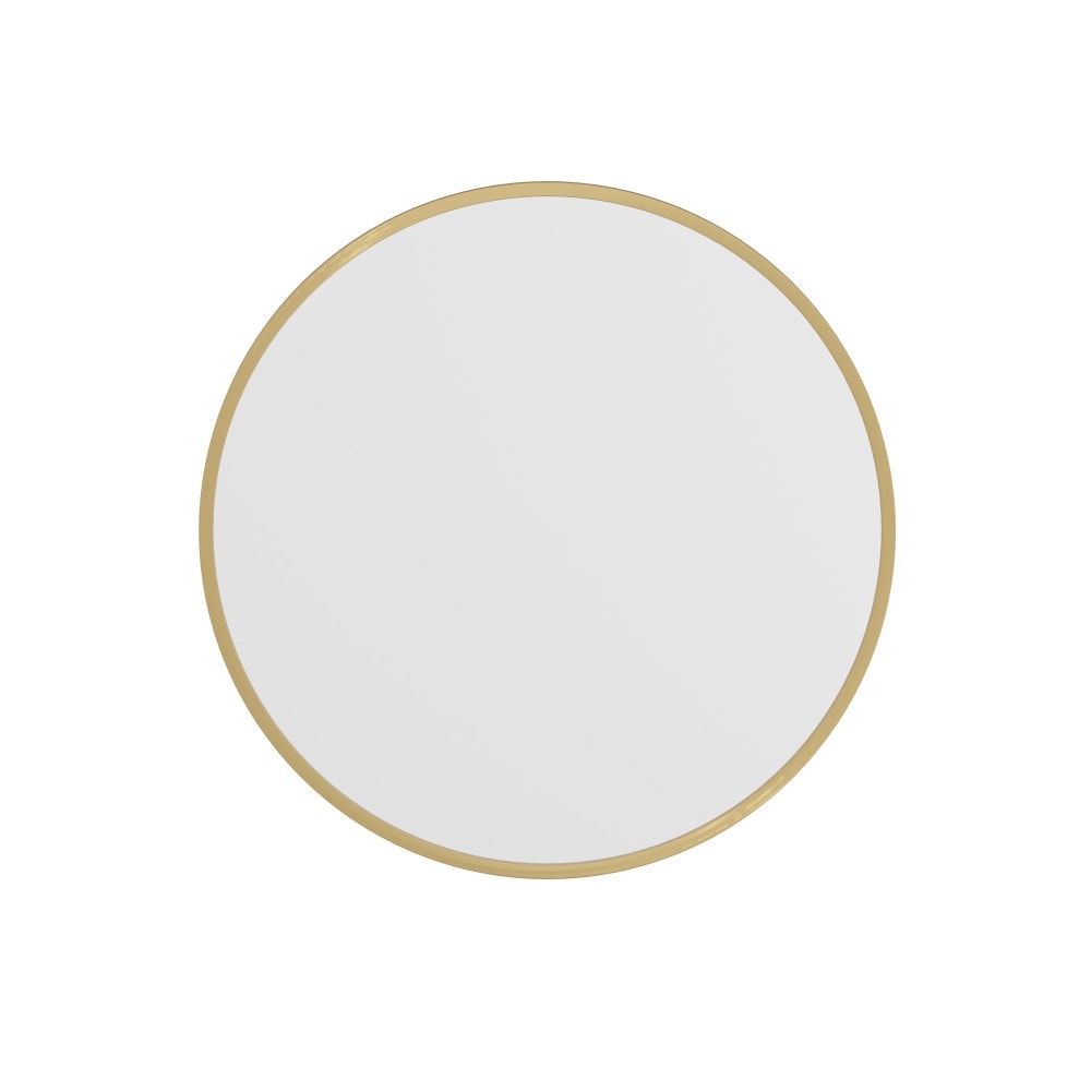 Wall Mount Shatterproof Round Accent Wall Mirror with Metal Frame