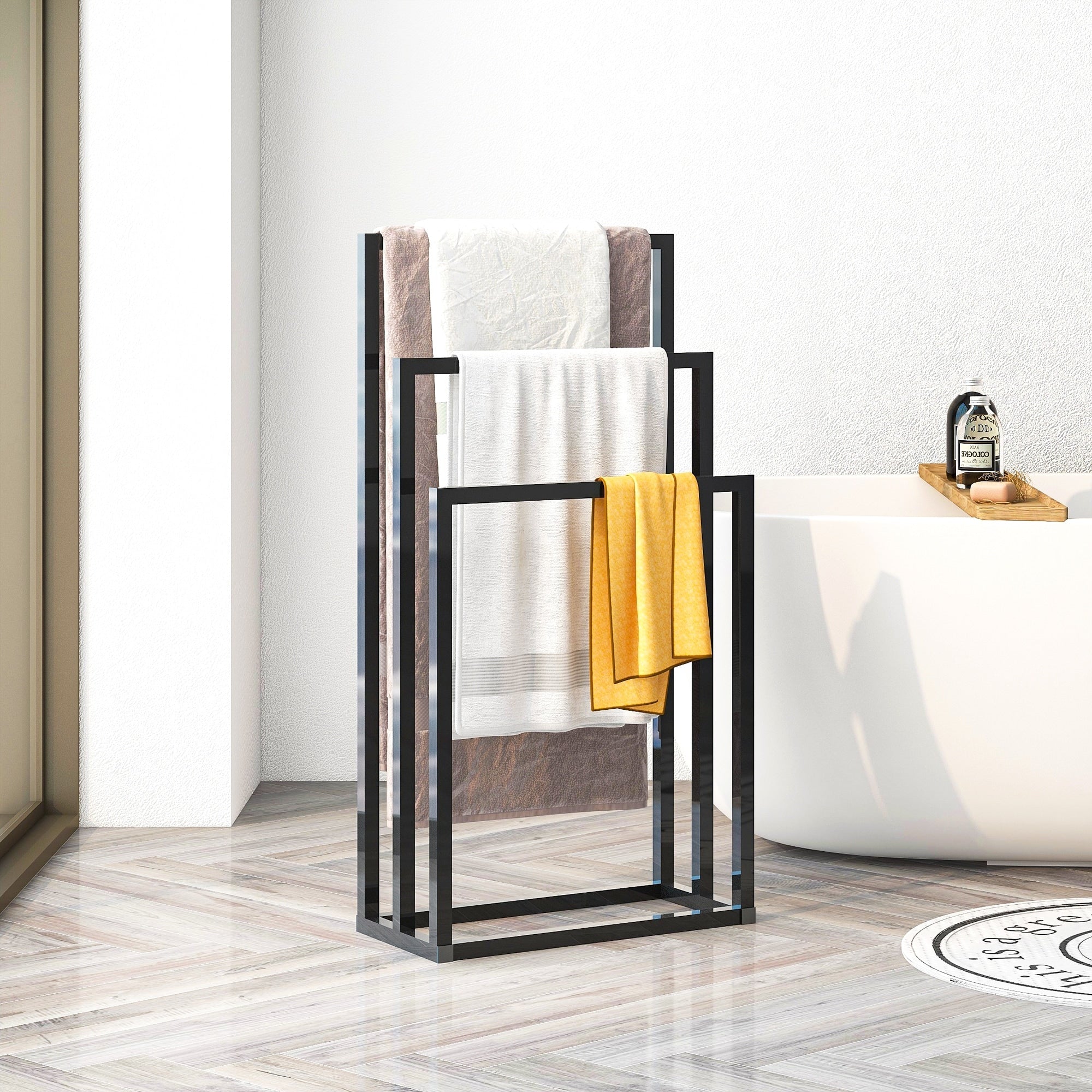 3 Tiers Metal Freestanding Towel Rack Hand Towel Holder Organizer for Bathroom Accessories