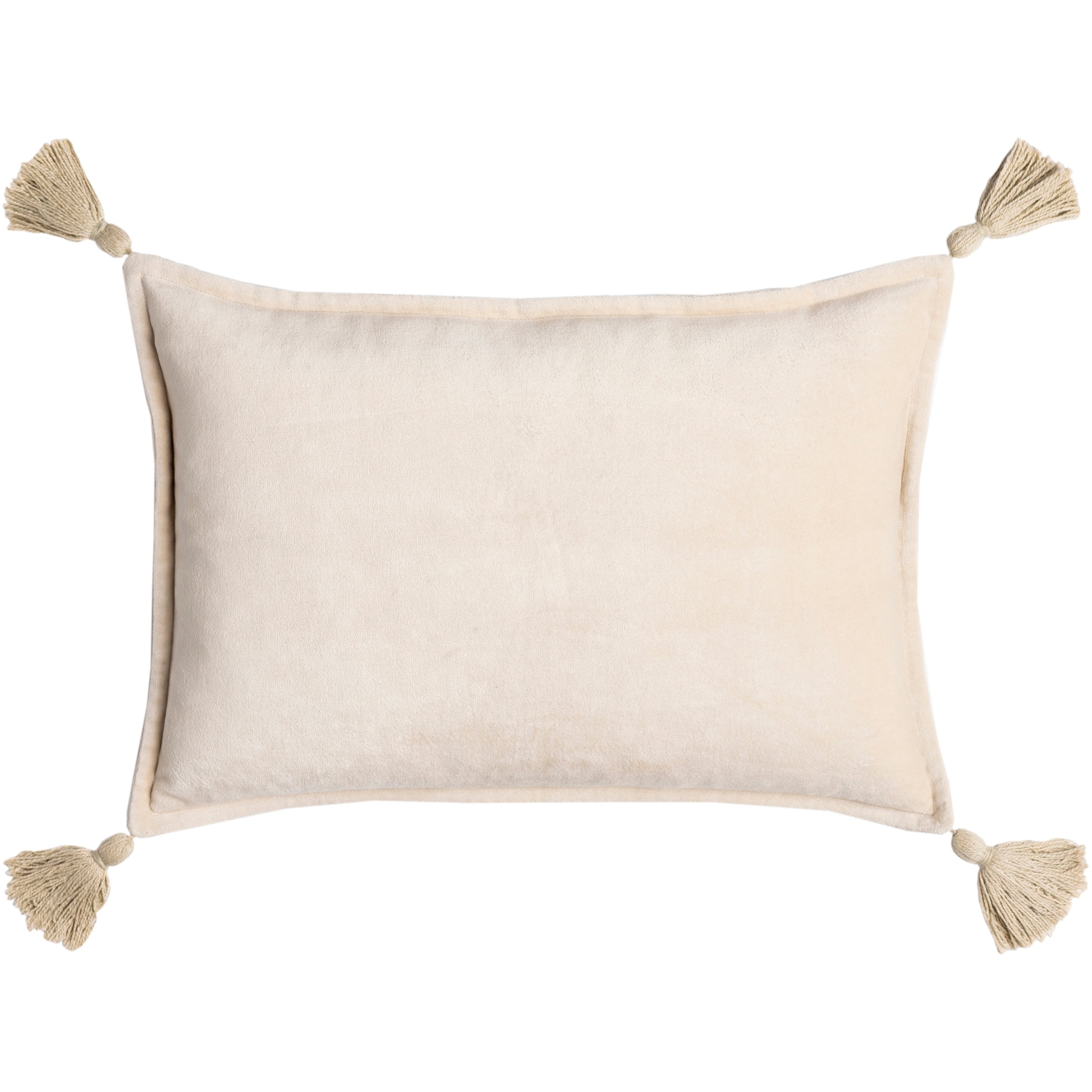 Cassain Velvet Lumbar Pillow with Tassels