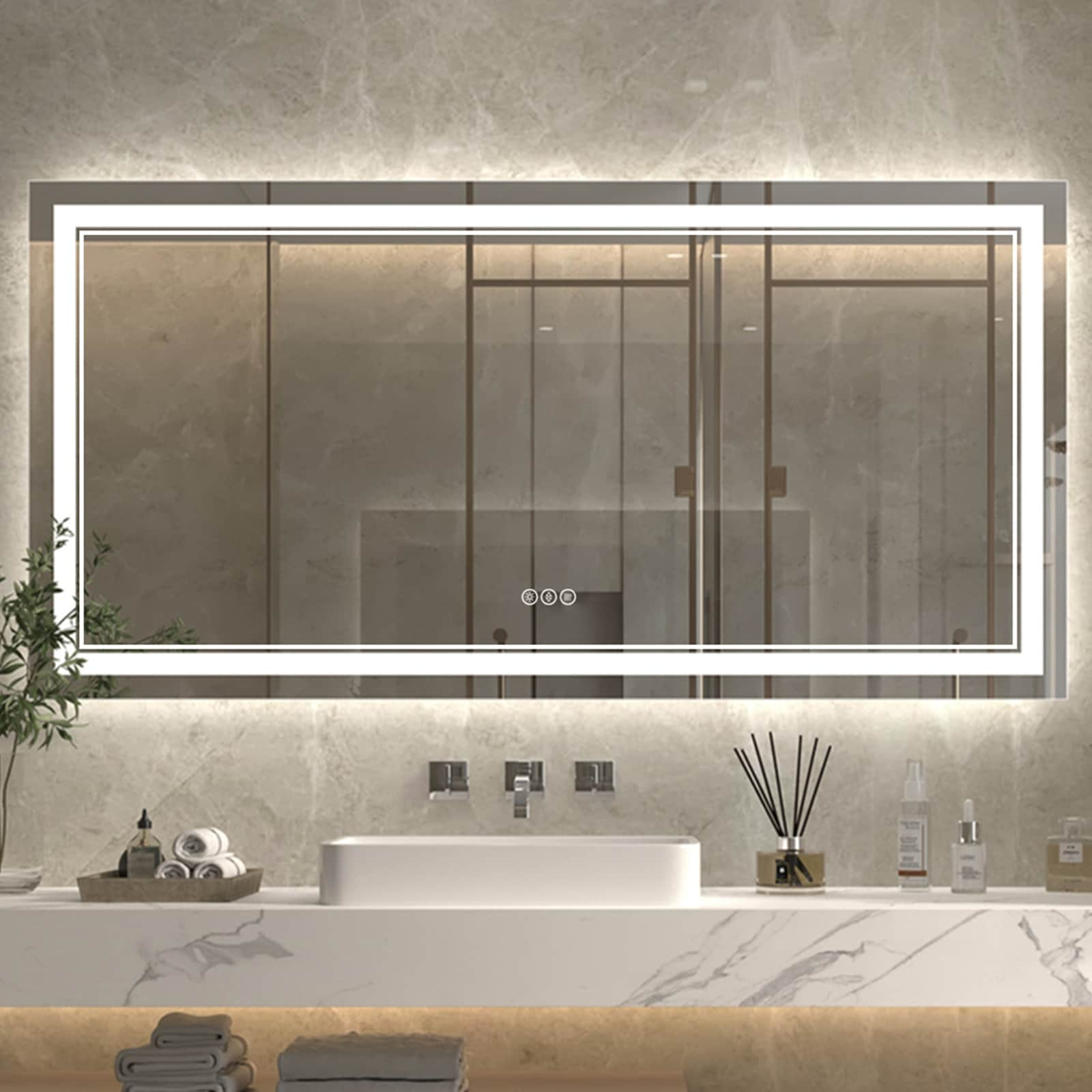 ExBrite Anti-Fog LED Bathroom Mirror with Endless Dimming