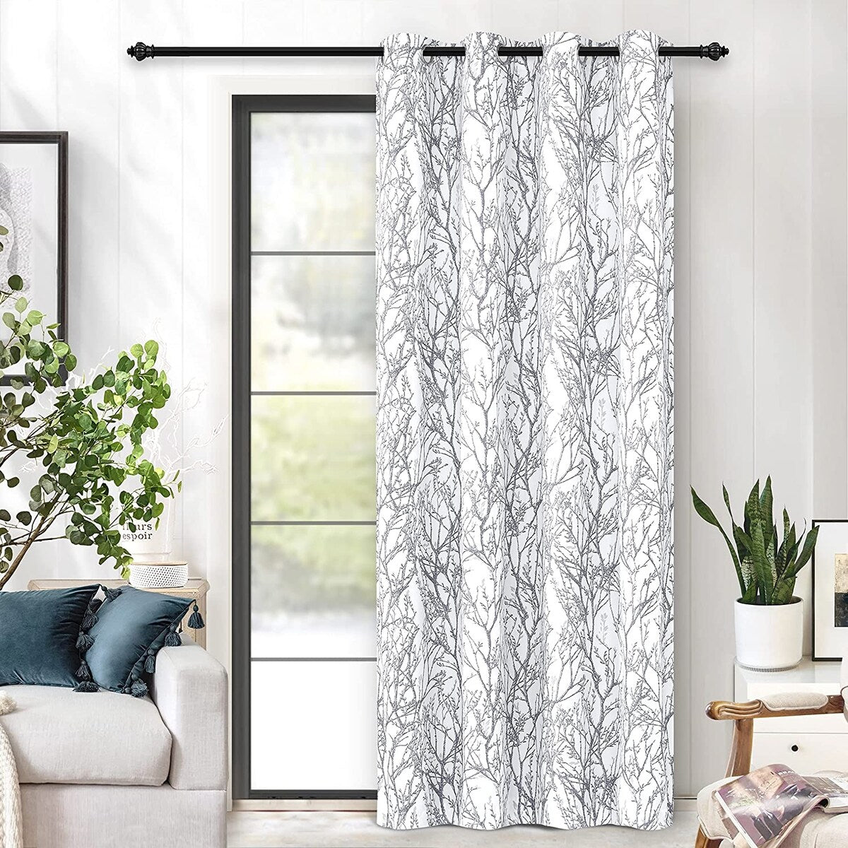 Tree Branch Grommet Window Curtain Panel