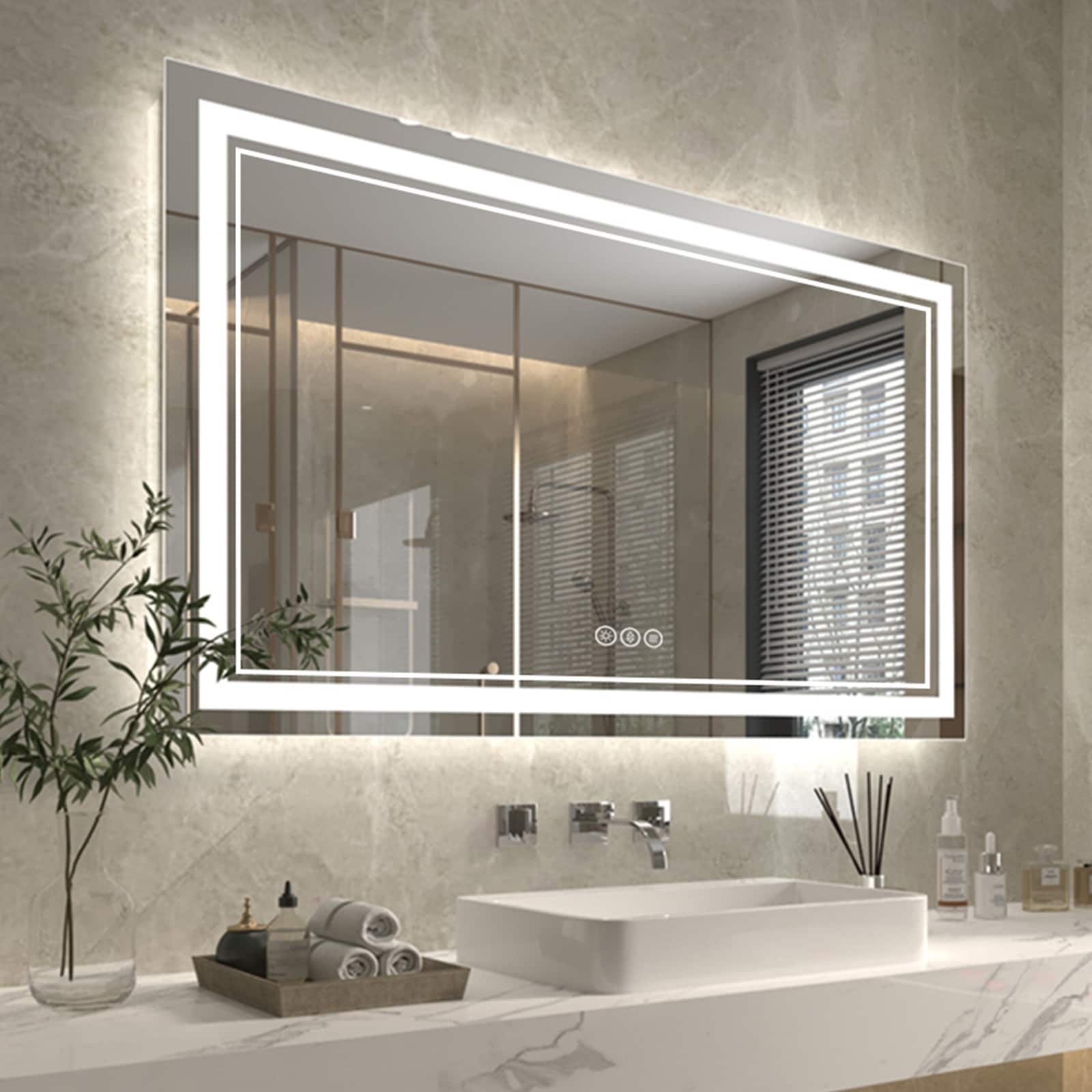 ExBrite Anti-Fog LED Bathroom Mirror with Endless Dimming