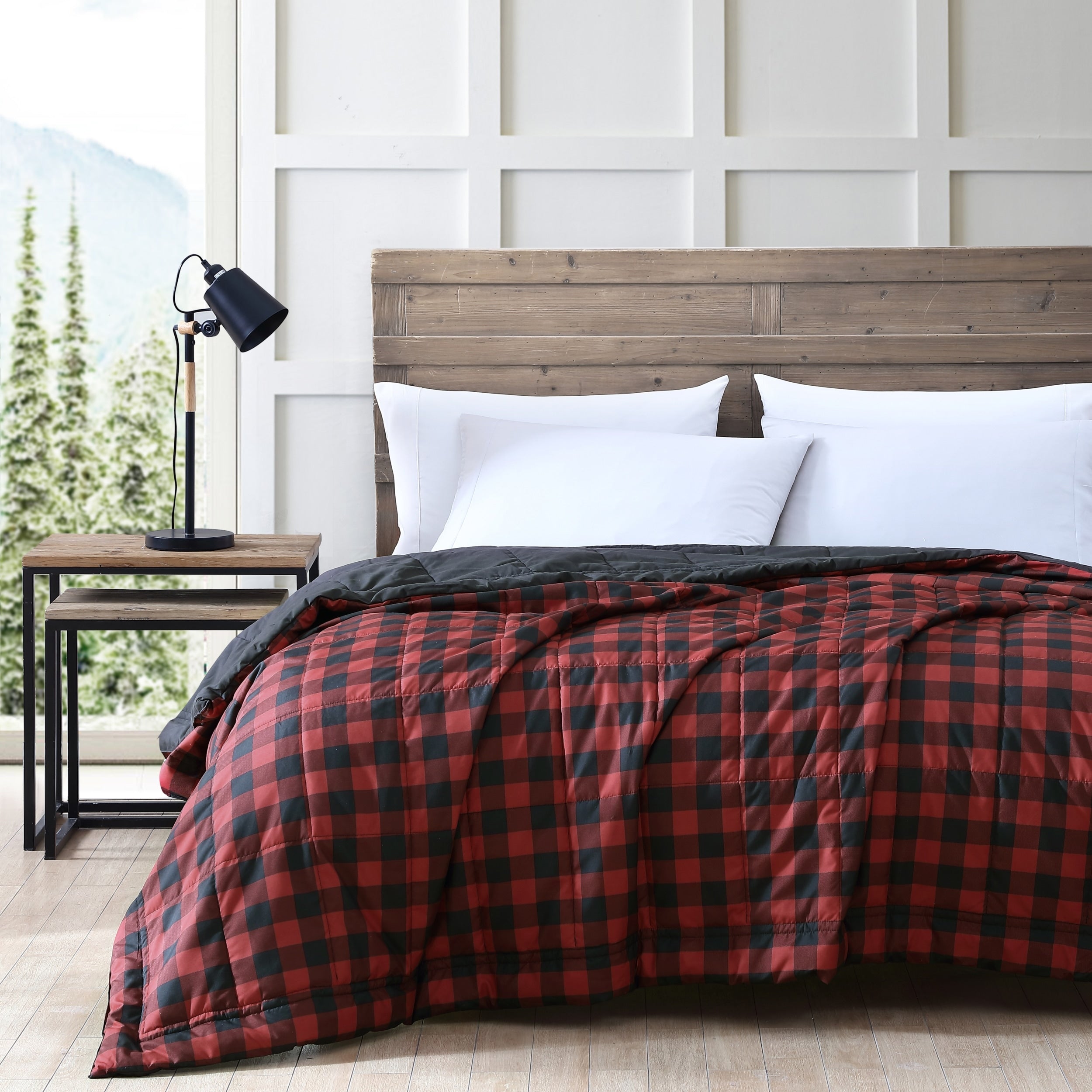 Eddie Bauer Mountain Plaid Red Blanket