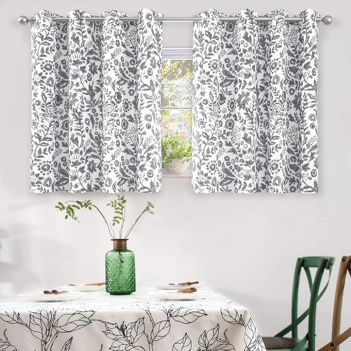 Porch & Den Ouzel Floral Watercolor Blackout Lined Window Curtain Panel Pair